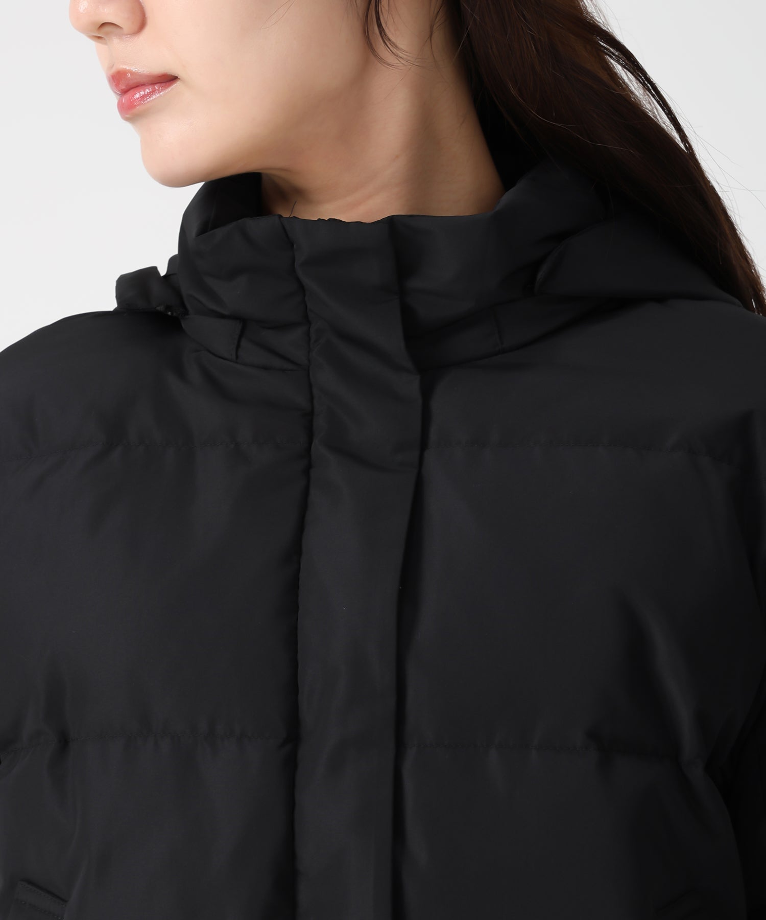 トランテアン ソン ドゥ モード 31 Sons de mode 2025秋冬新作 サイドリボンフード付ショートダウン TT548601 （BLACK） BLACK