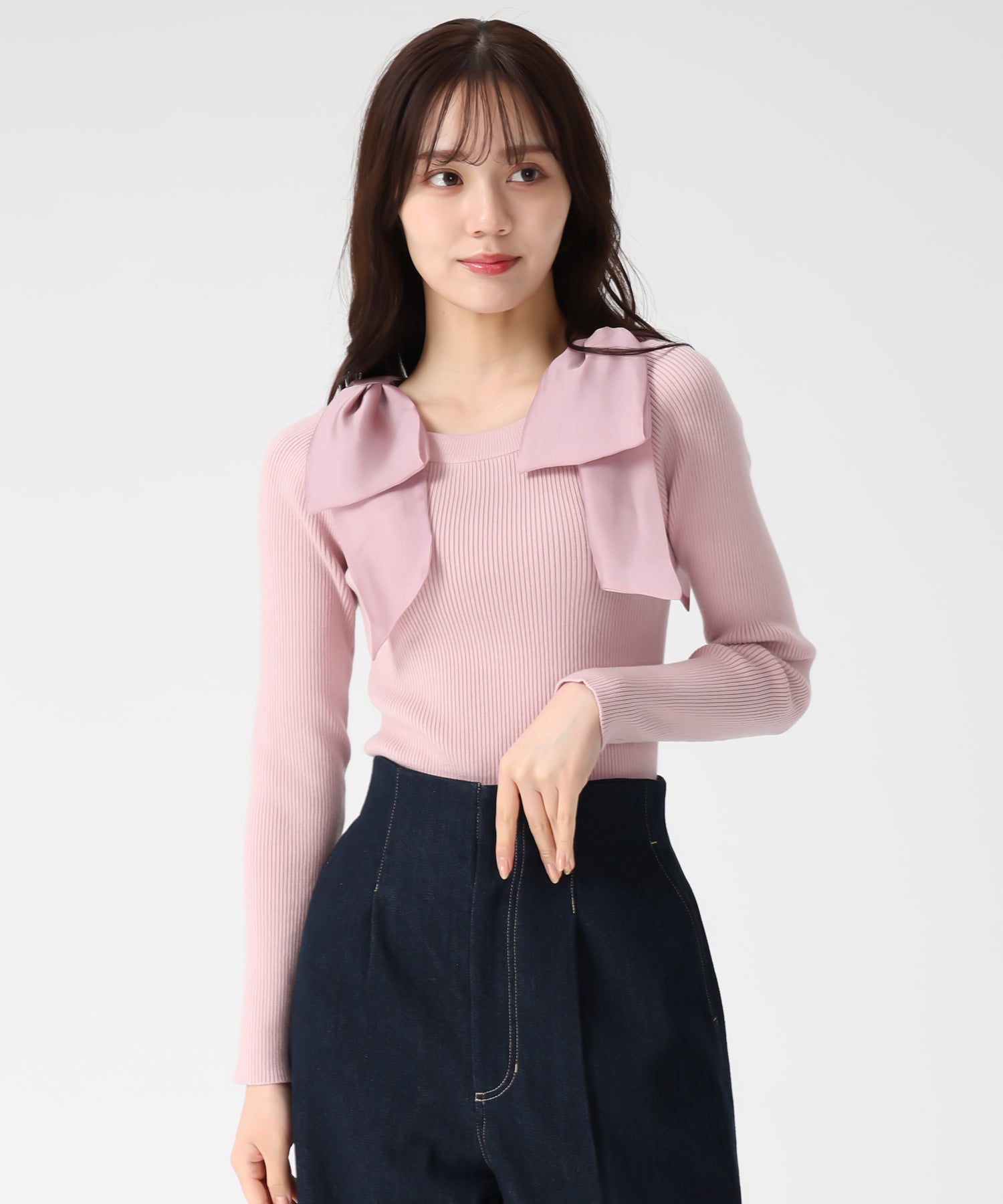 トランテアン ソン ドゥ モード 31 Sons de mode 2025秋冬新作 肩リボンシアーニット TT548304 （PINK） PINK