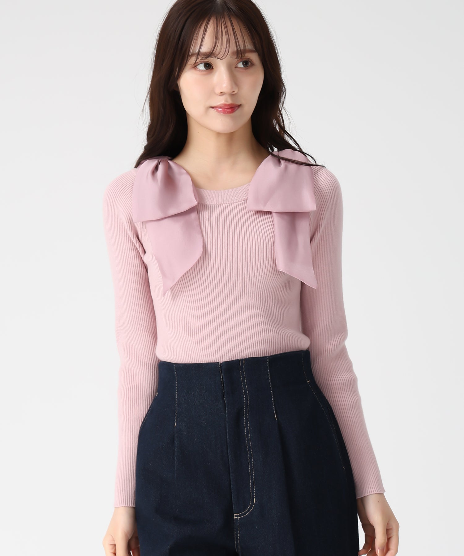 トランテアン ソン ドゥ モード 31 Sons de mode 2025秋冬新作 肩リボンシアーニット TT548304 （PINK） PINK