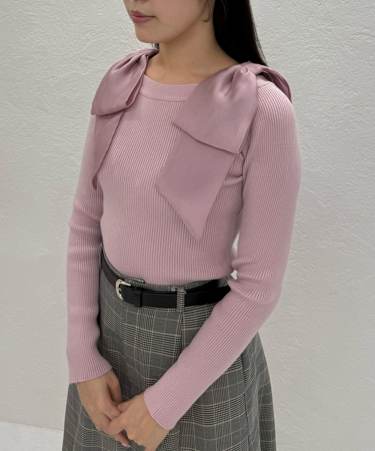 トランテアン ソン ドゥ モード 31 Sons de mode 2025秋冬新作 肩リボンシアーニット TT548304 （PINK） PINK