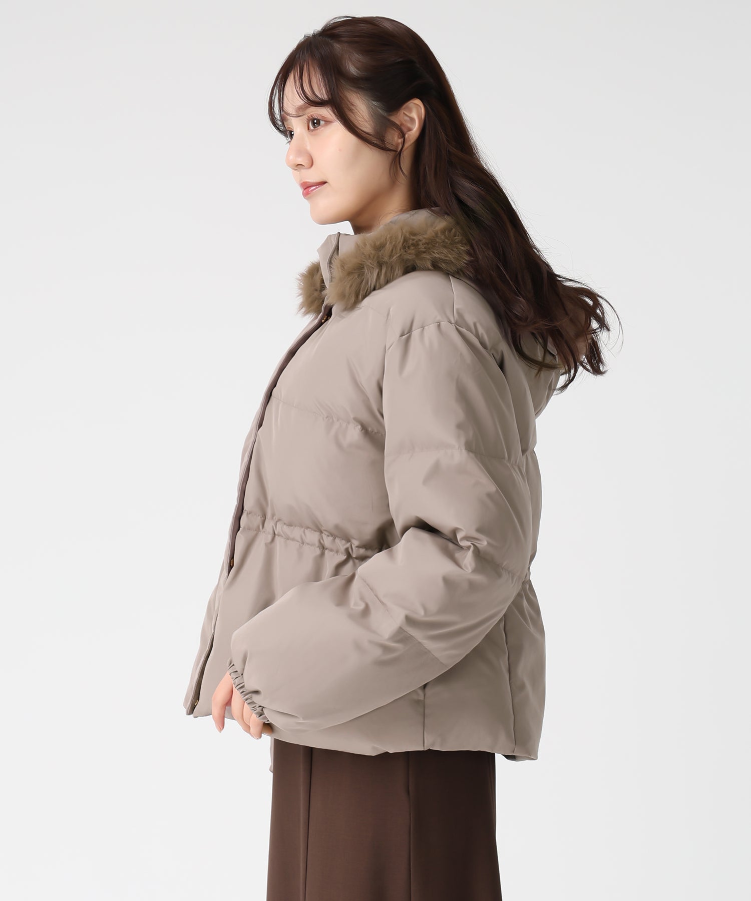 トランテアン ソン ドゥ モード 31 Sons de mode 2025秋冬新作 フードファー付ショートダウン TT548602 （BLACK） BLACK