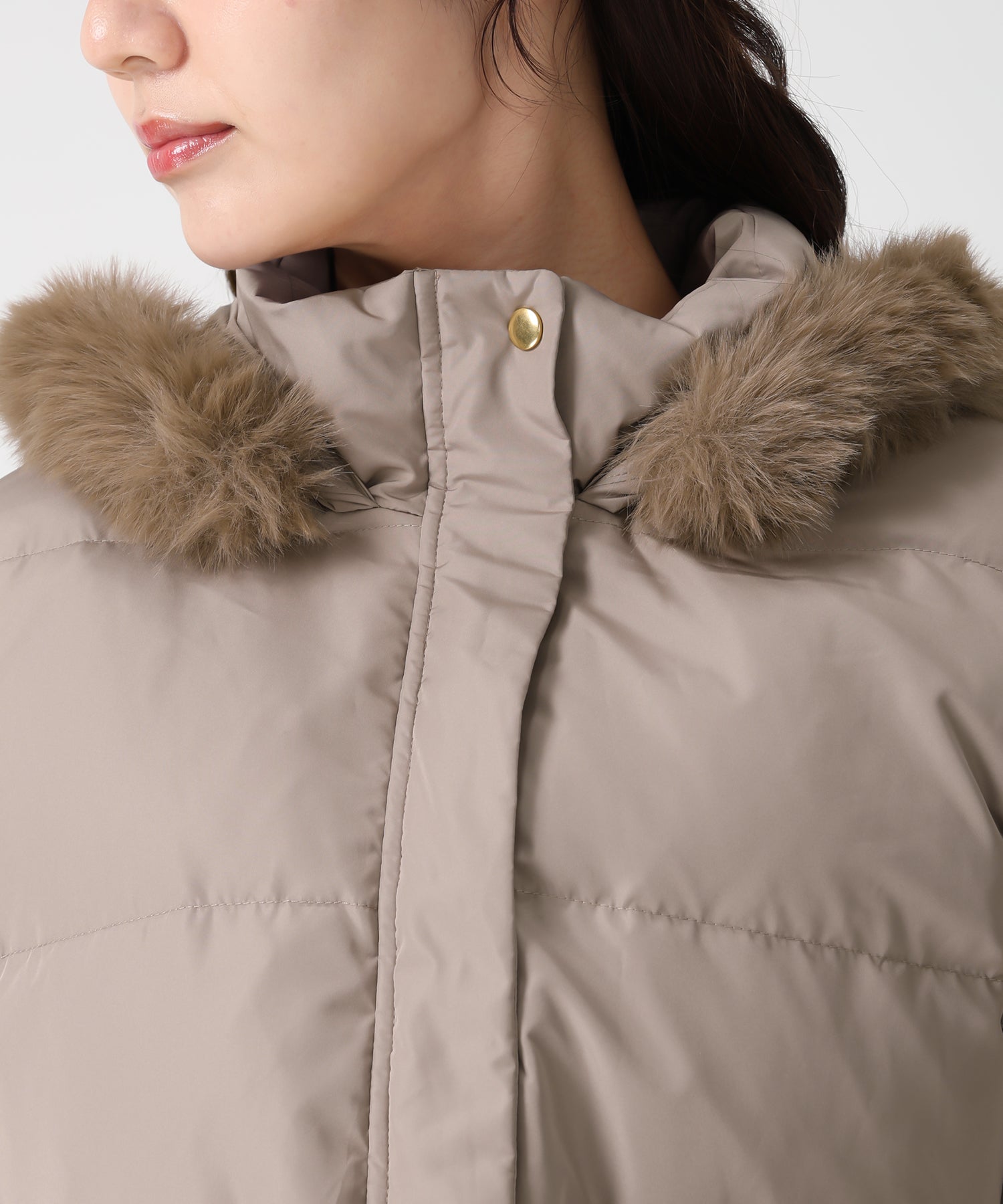 トランテアン ソン ドゥ モード 31 Sons de mode 2025秋冬新作 フードファー付ショートダウン TT548602 （BLACK） BLACK