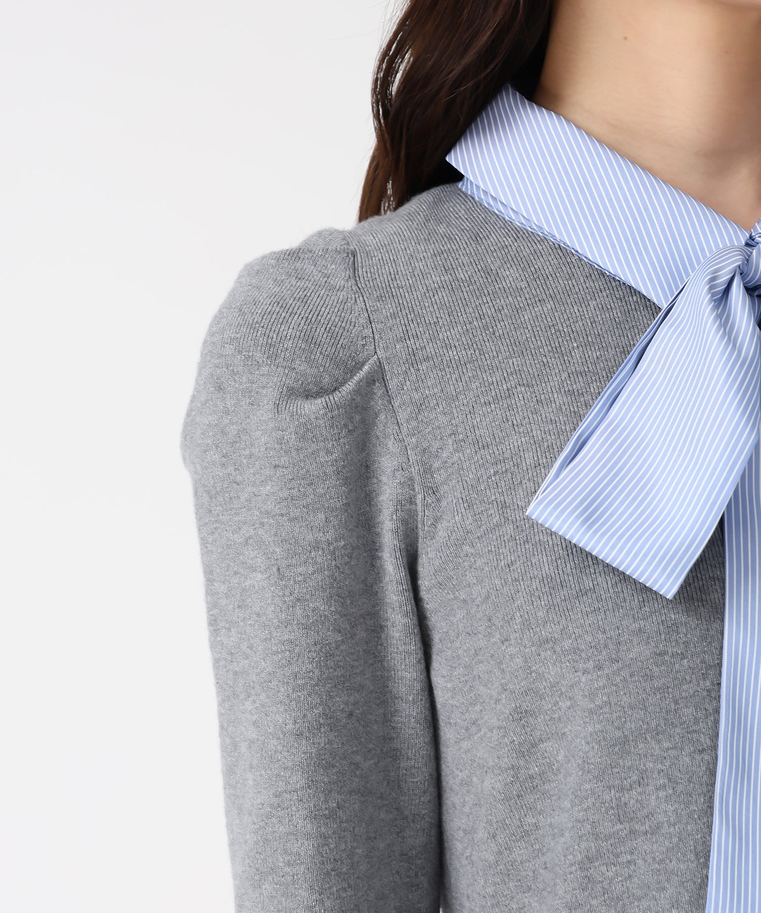 トランテアン ソン ドゥ モード 31 Sons de mode 2025秋冬新作 襟付きミニニットワンピース TT547406 （GREY） GREY