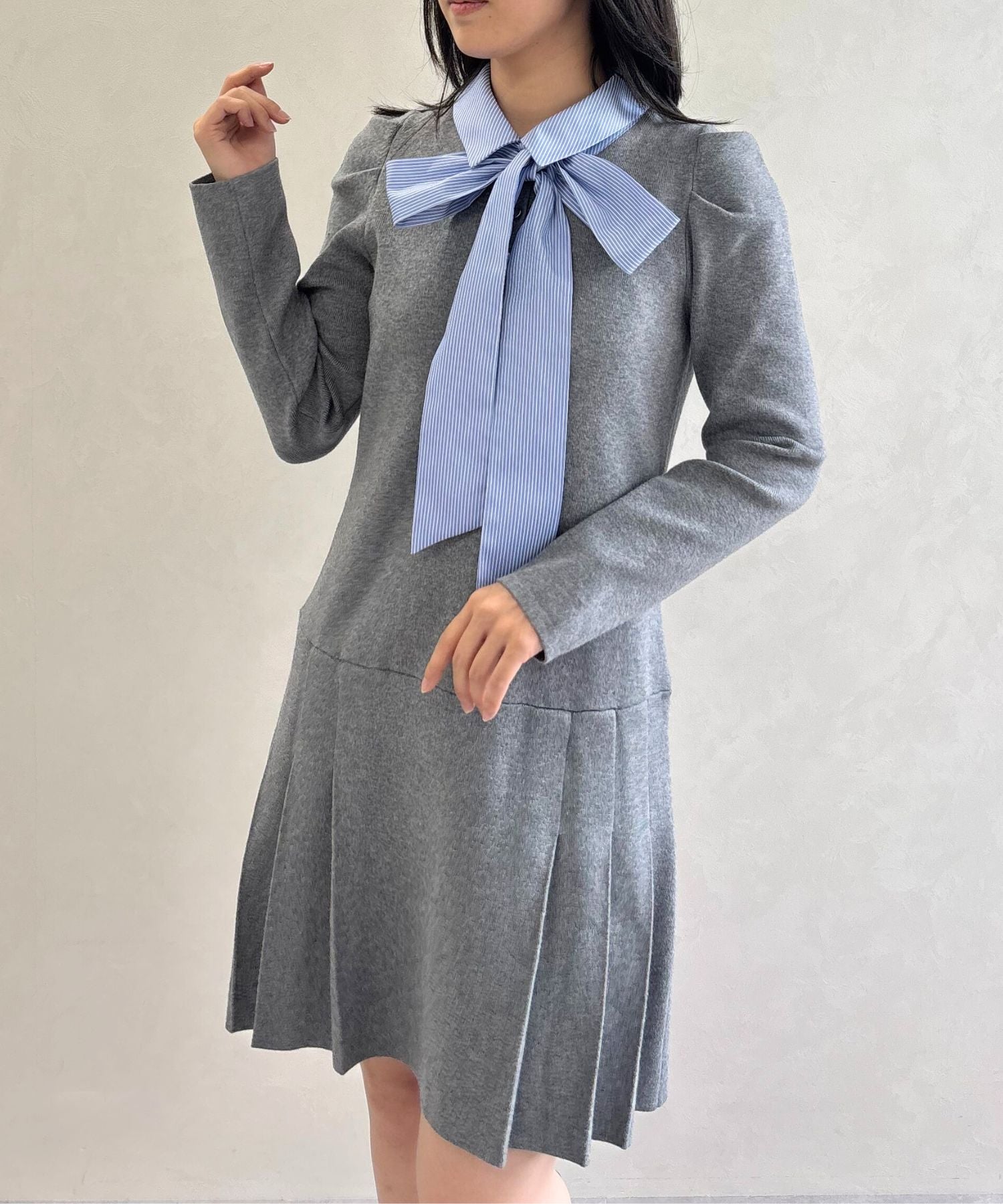 トランテアン ソン ドゥ モード 31 Sons de mode 2025秋冬新作 襟付きミニニットワンピース TT547406 （GREY） GREY