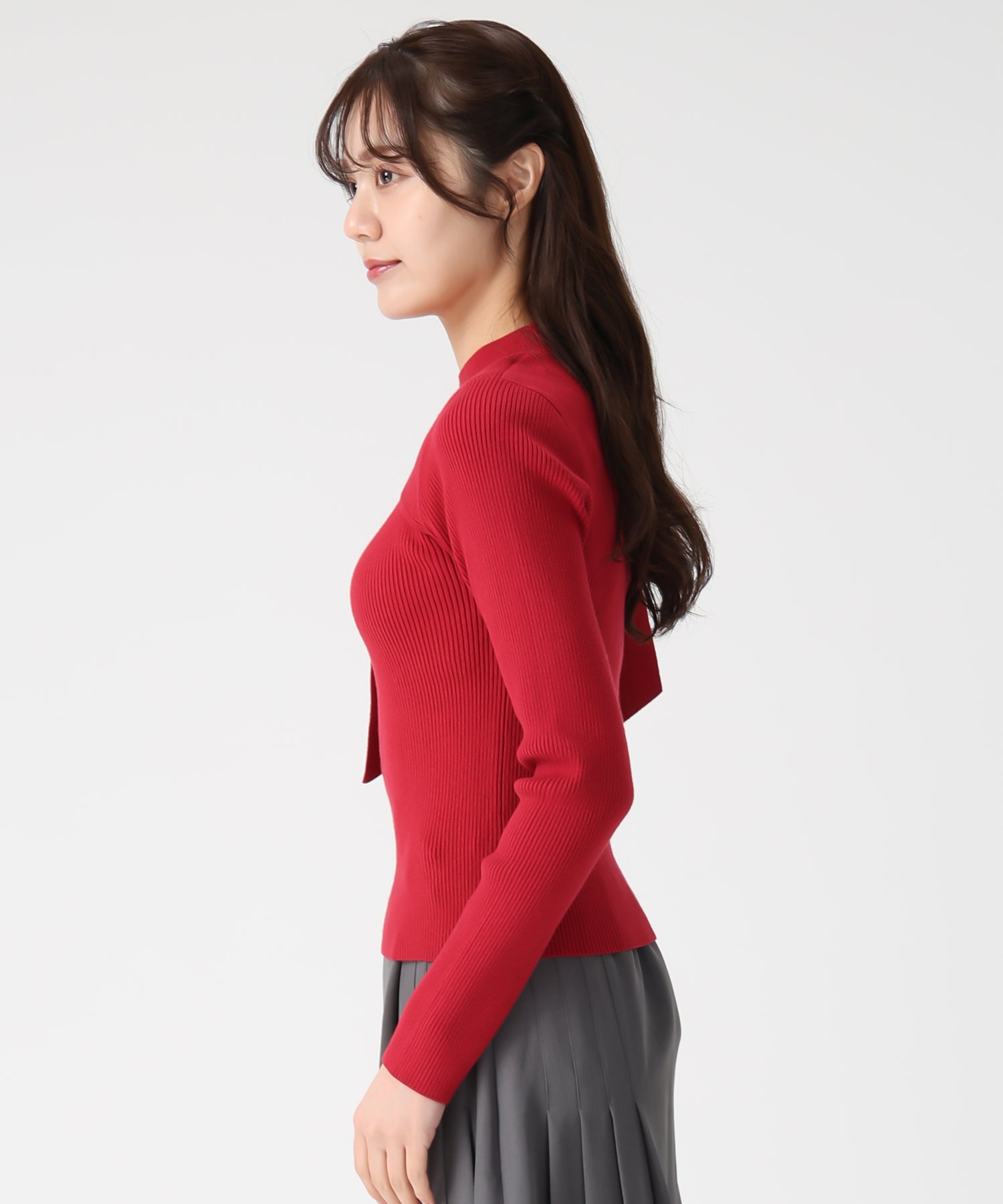 トランテアン ソン ドゥ モード 31 Sons de mode 2025秋冬新作 アシメカットリブニット TT548310 （BEIGE） BEIGE