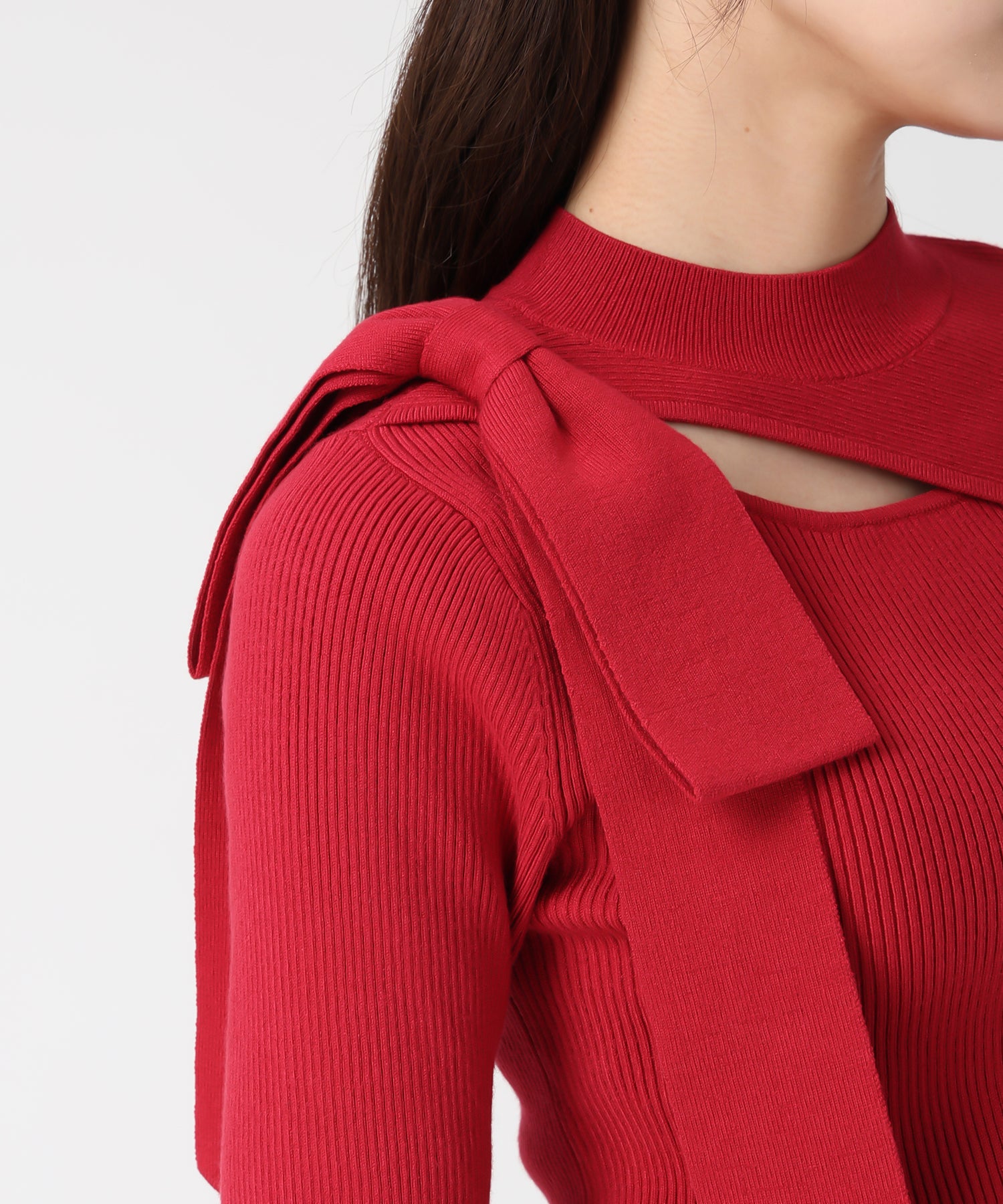 トランテアン ソン ドゥ モード 31 Sons de mode 2025秋冬新作 アシメカットリブニット TT548310 （BEIGE） BEIGE