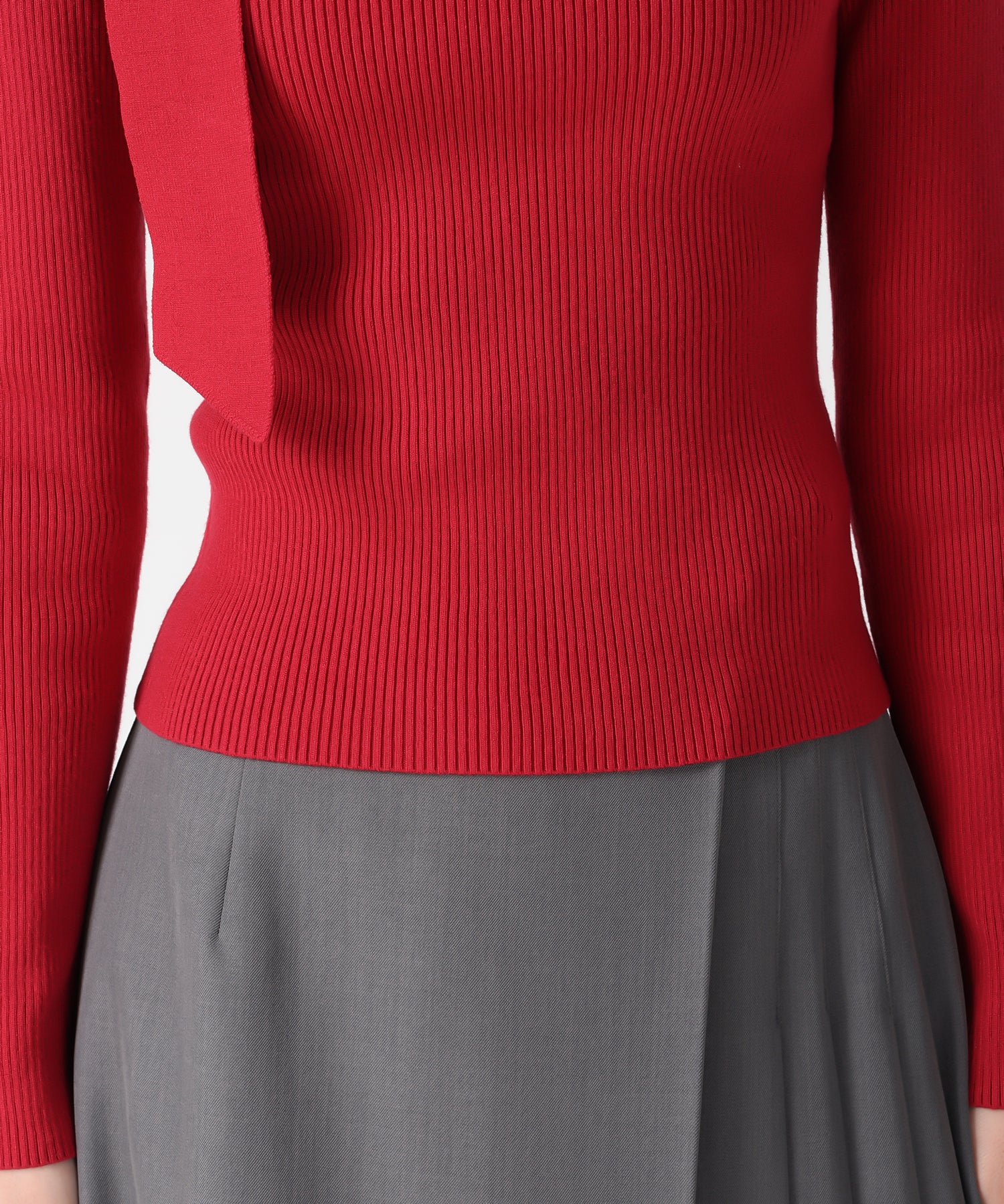 トランテアン ソン ドゥ モード 31 Sons de mode 2025秋冬新作 アシメカットリブニット TT548310 （BEIGE） BEIGE