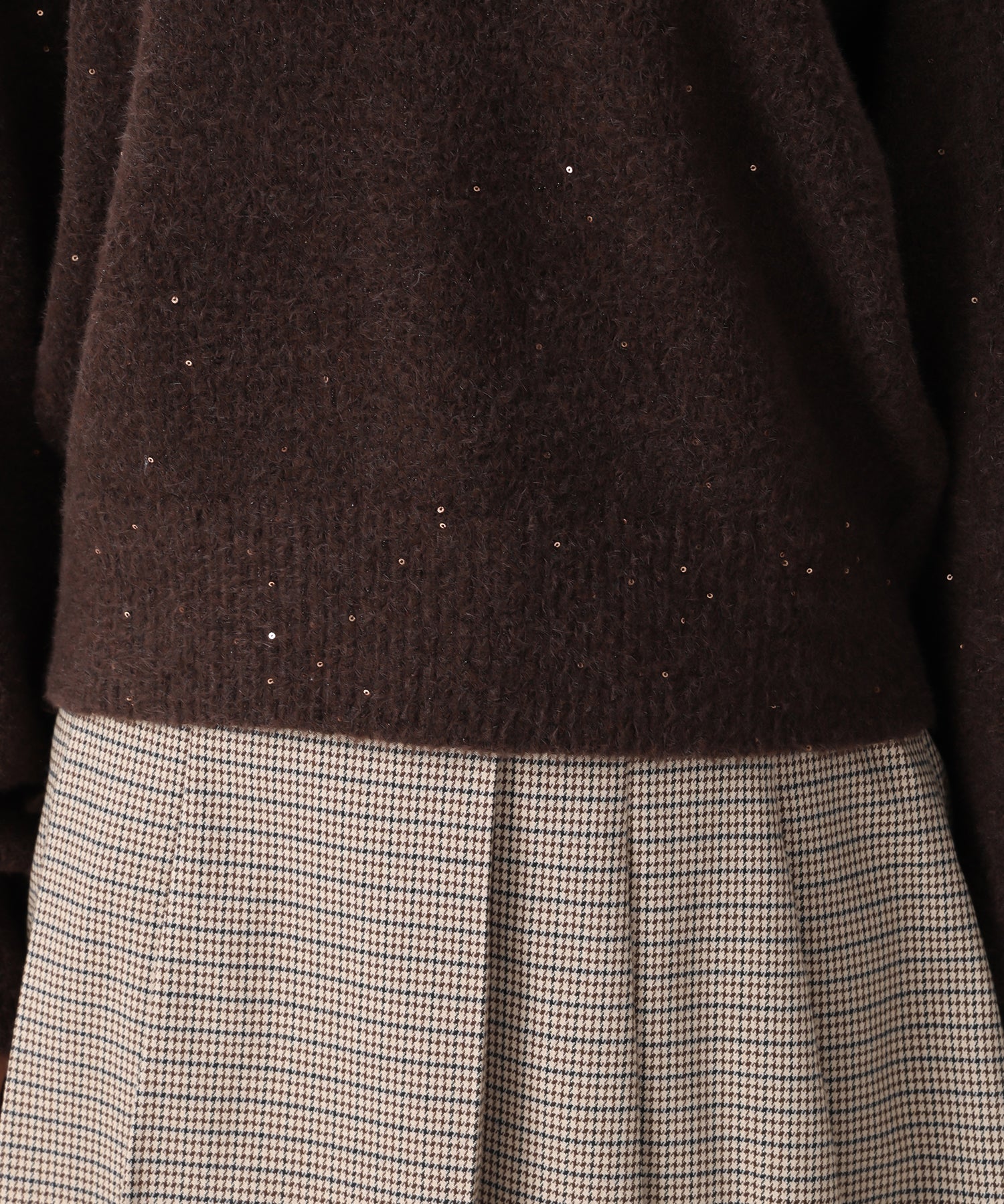 トランテアン ソン ドゥ モード 31 Sons de mode 2025秋冬新作 ベロア肩リボンふわふわニット TT548318 （BROWN） BROWN