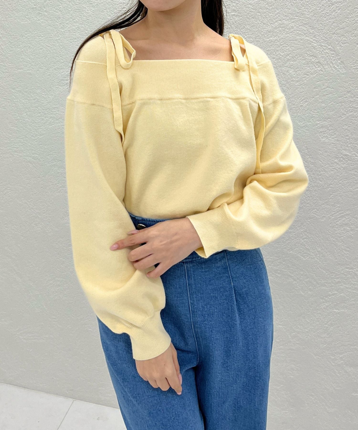 トランテアン ソン ドゥ モード 31 Sons de mode 2025秋冬新作 レースオフショルダーニット TT548314 （YELLOW） YELLOW