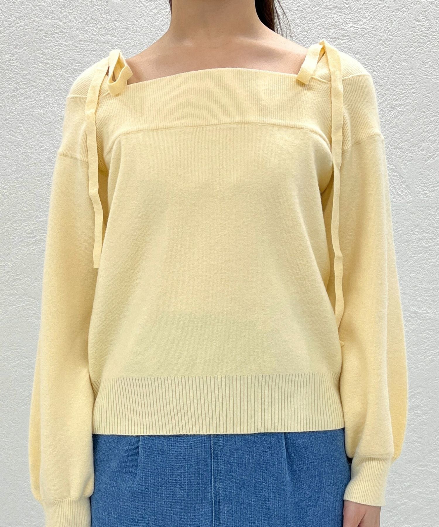 トランテアン ソン ドゥ モード 31 Sons de mode 2025秋冬新作 レースオフショルダーニット TT548314 （YELLOW） YELLOW