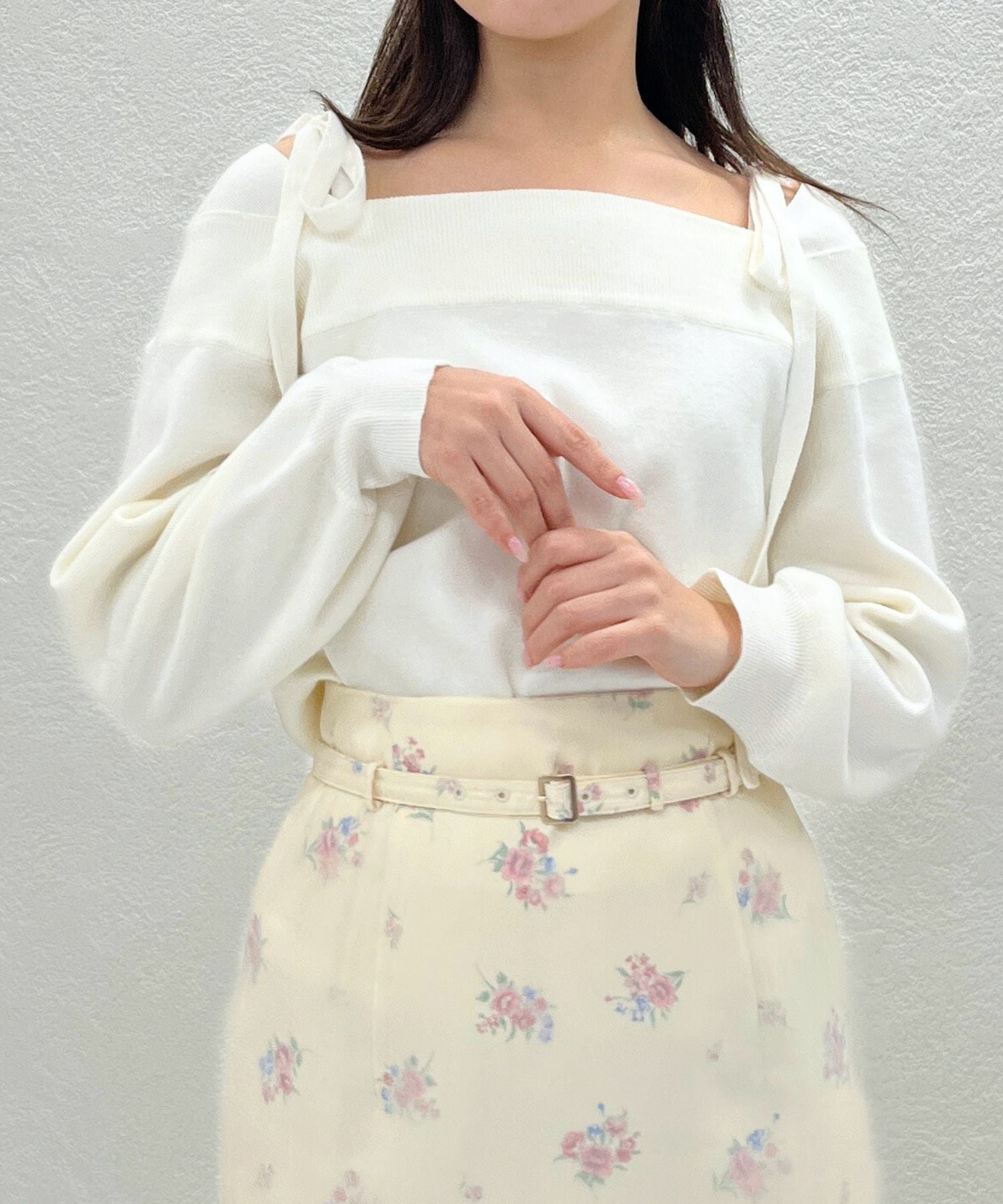 トランテアン ソン ドゥ モード 31 Sons de mode 2025秋冬新作 レースオフショルダーニット TT548314 （OFF-WHITE） OFF-WHITE