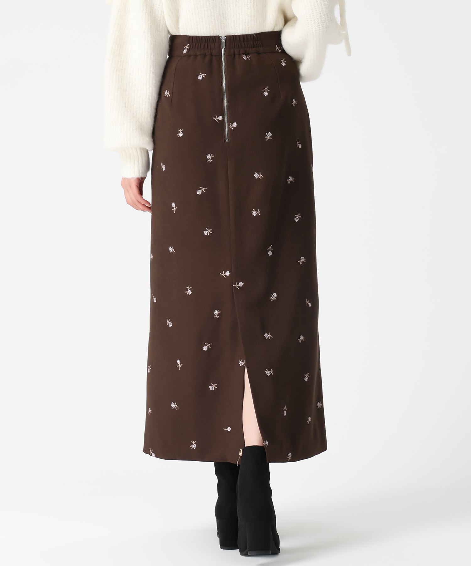 トランテアン ソン ドゥ モード 31 Sons de mode 2025秋冬新作 刺繍タイトスカート TT547215 （BROWN） BROWN