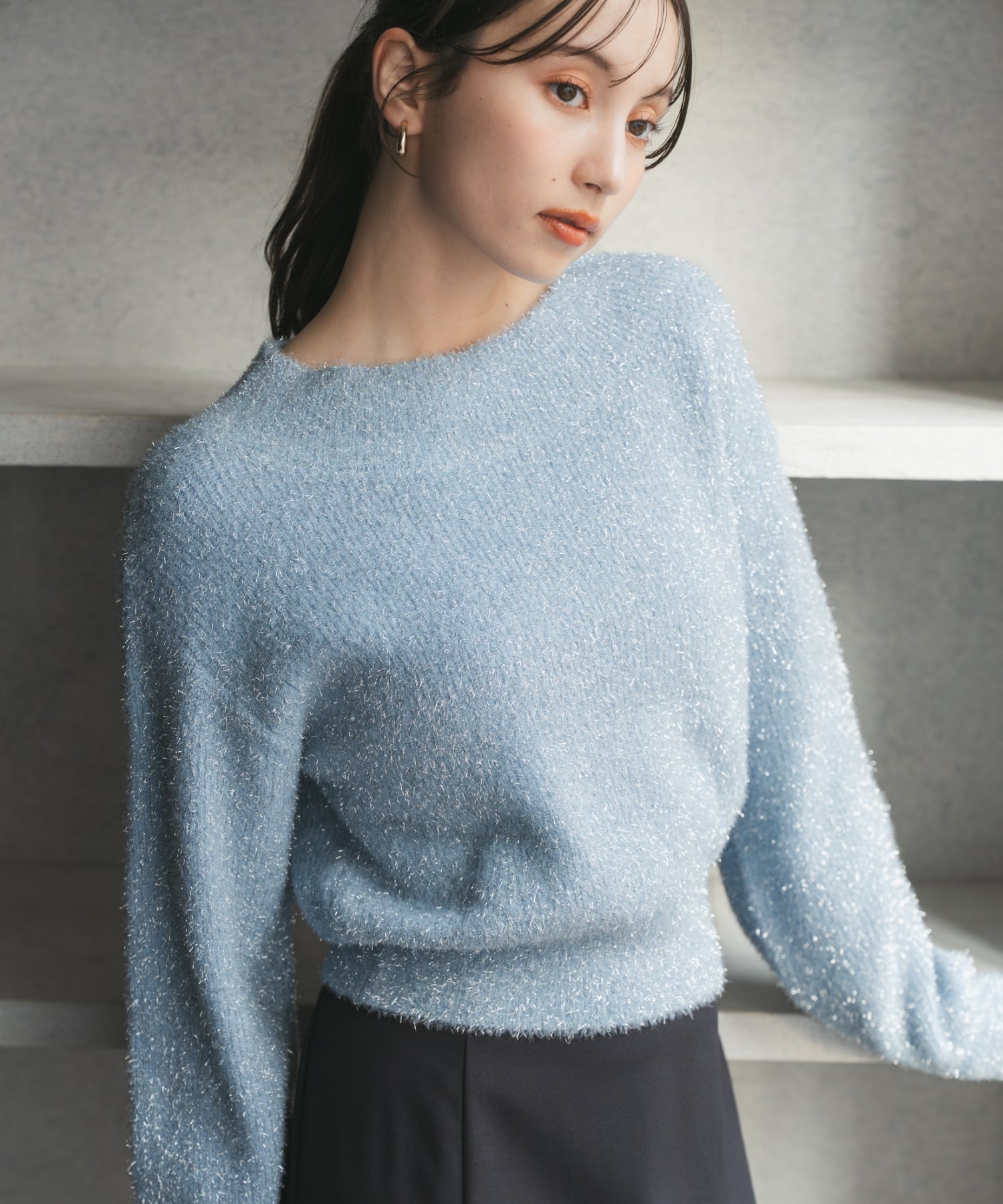 トランテアン ソン ドゥ モード 31 Sons de mode 2025秋冬新作 ふわふわラメシャギーニット TT548321 （BLUE） BLUE