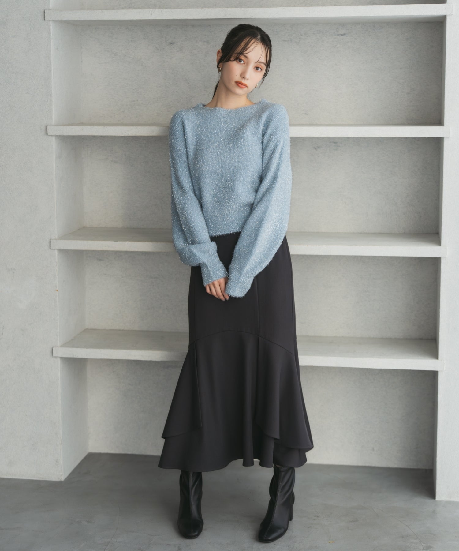 トランテアン ソン ドゥ モード 31 Sons de mode 2025秋冬新作 ふわふわラメシャギーニット TT548321 （BLUE） BLUE