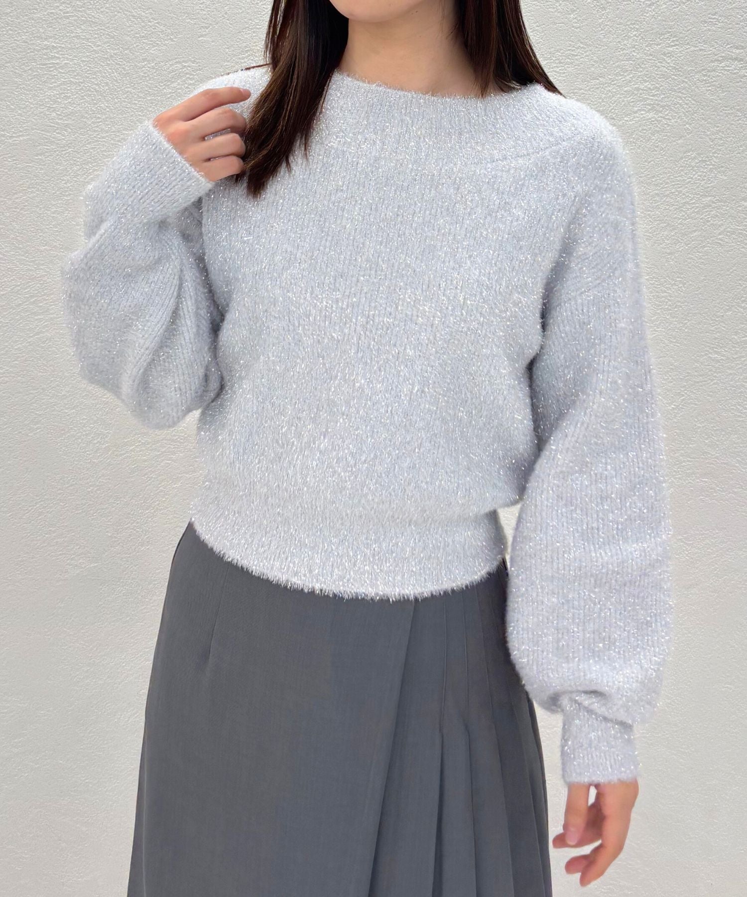 トランテアン ソン ドゥ モード 31 Sons de mode 2025秋冬新作 ふわふわラメシャギーニット TT548321 （GREY） GREY