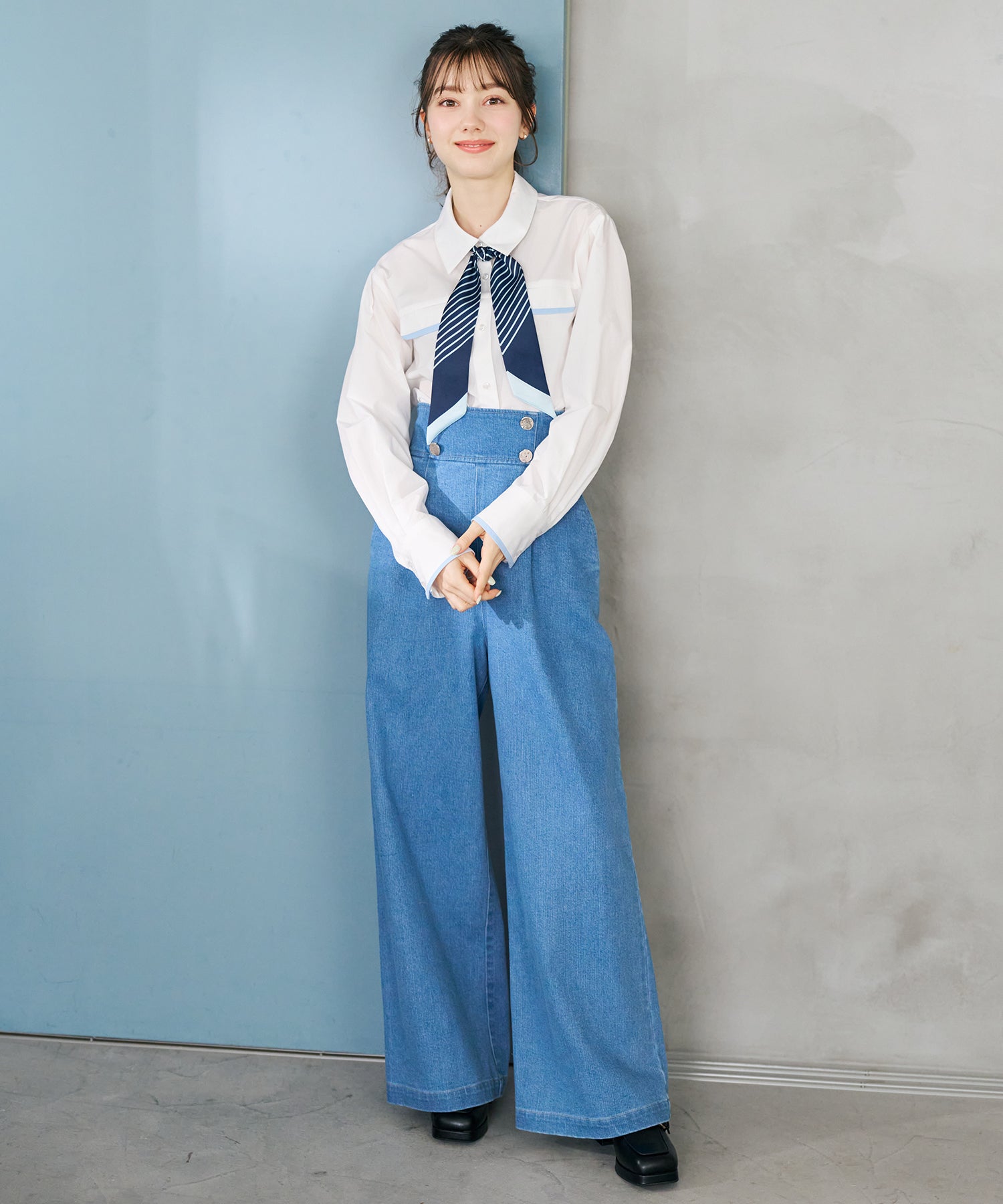 トランテアン ソン ドゥ モード 31 Sons de mode 2026春夏新作 レースアップデニムワイドパンツ TT617301 （BLUE） BLUE