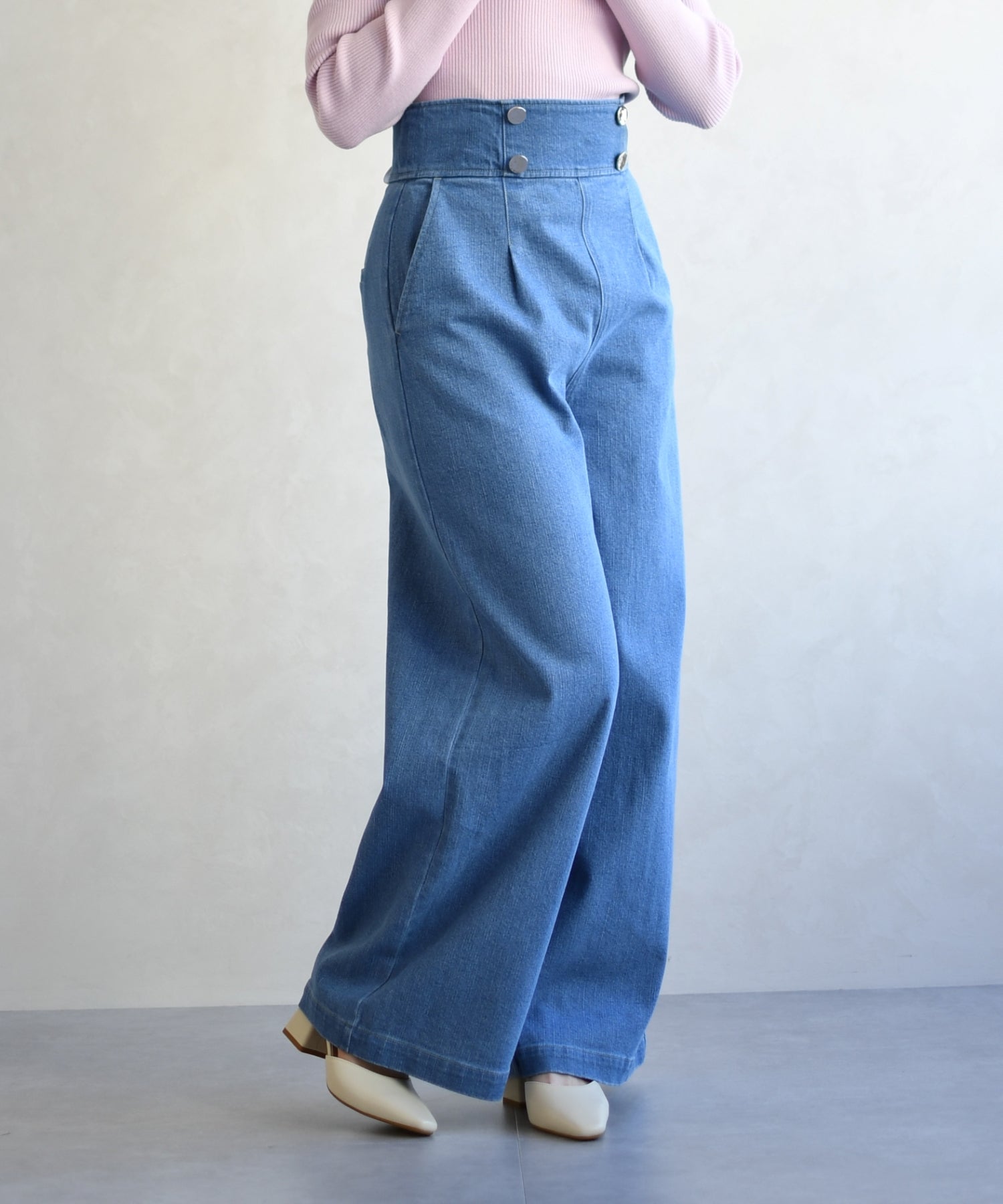 トランテアン ソン ドゥ モード 31 Sons de mode 2026春夏新作 レースアップデニムワイドパンツ TT617301 （BLUE） BLUE