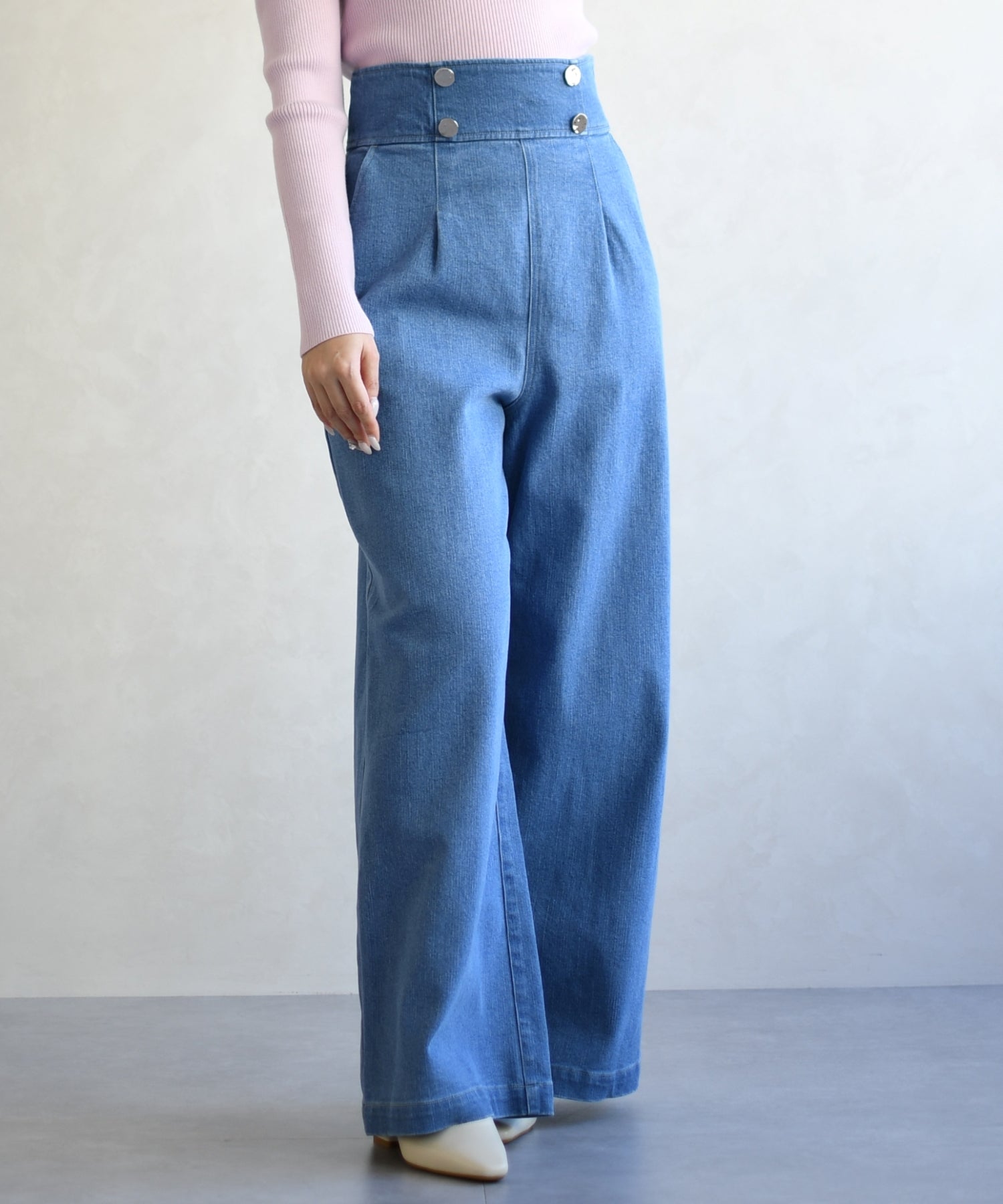 トランテアン ソン ドゥ モード 31 Sons de mode 2026春夏新作 レースアップデニムワイドパンツ TT617301 （BLUE） BLUE