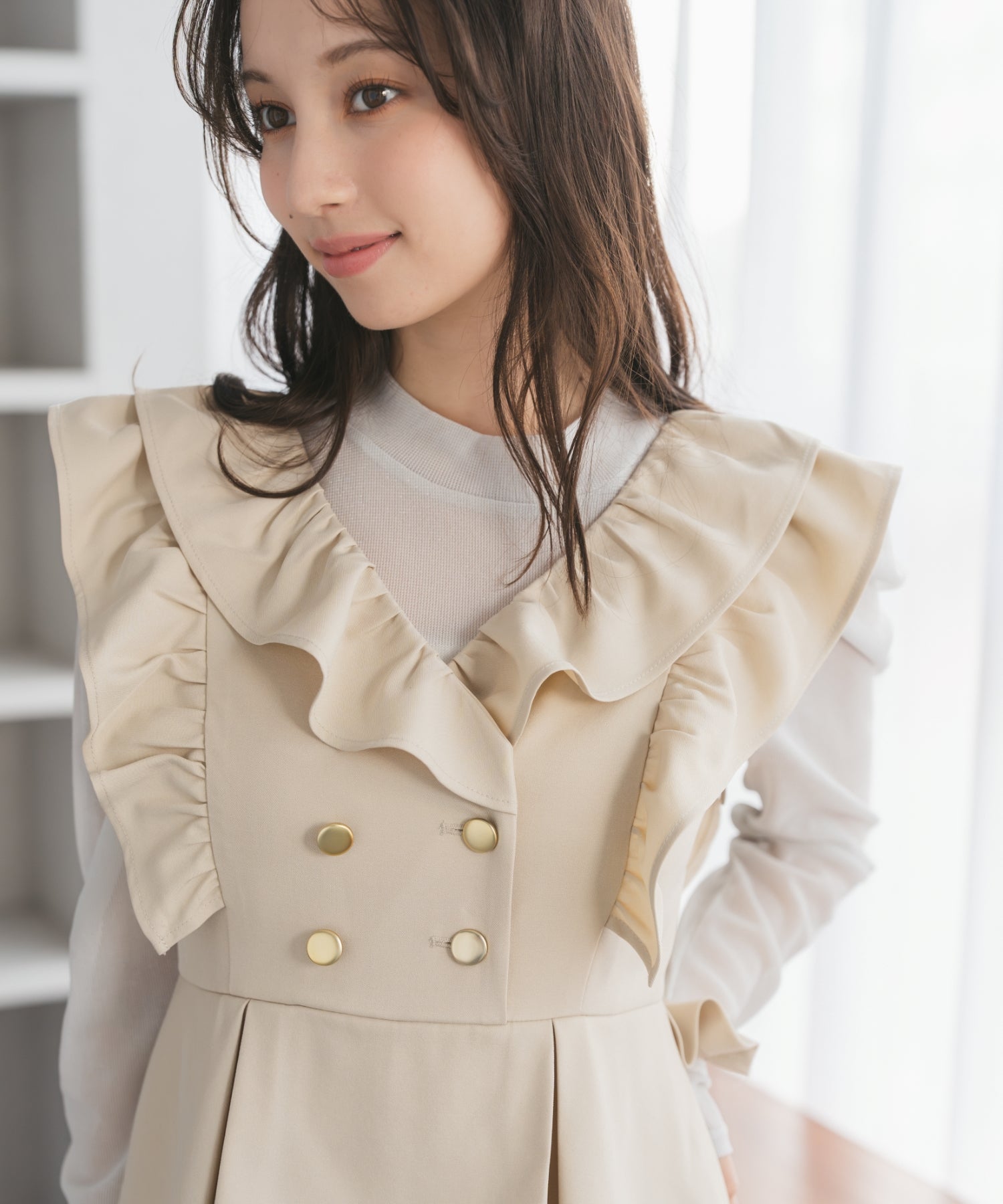 トランテアン ソン ドゥ モード 31 Sons de mode 2026春夏新作 フリルコンビネゾン TT617401 （BEIGE） BEIGE