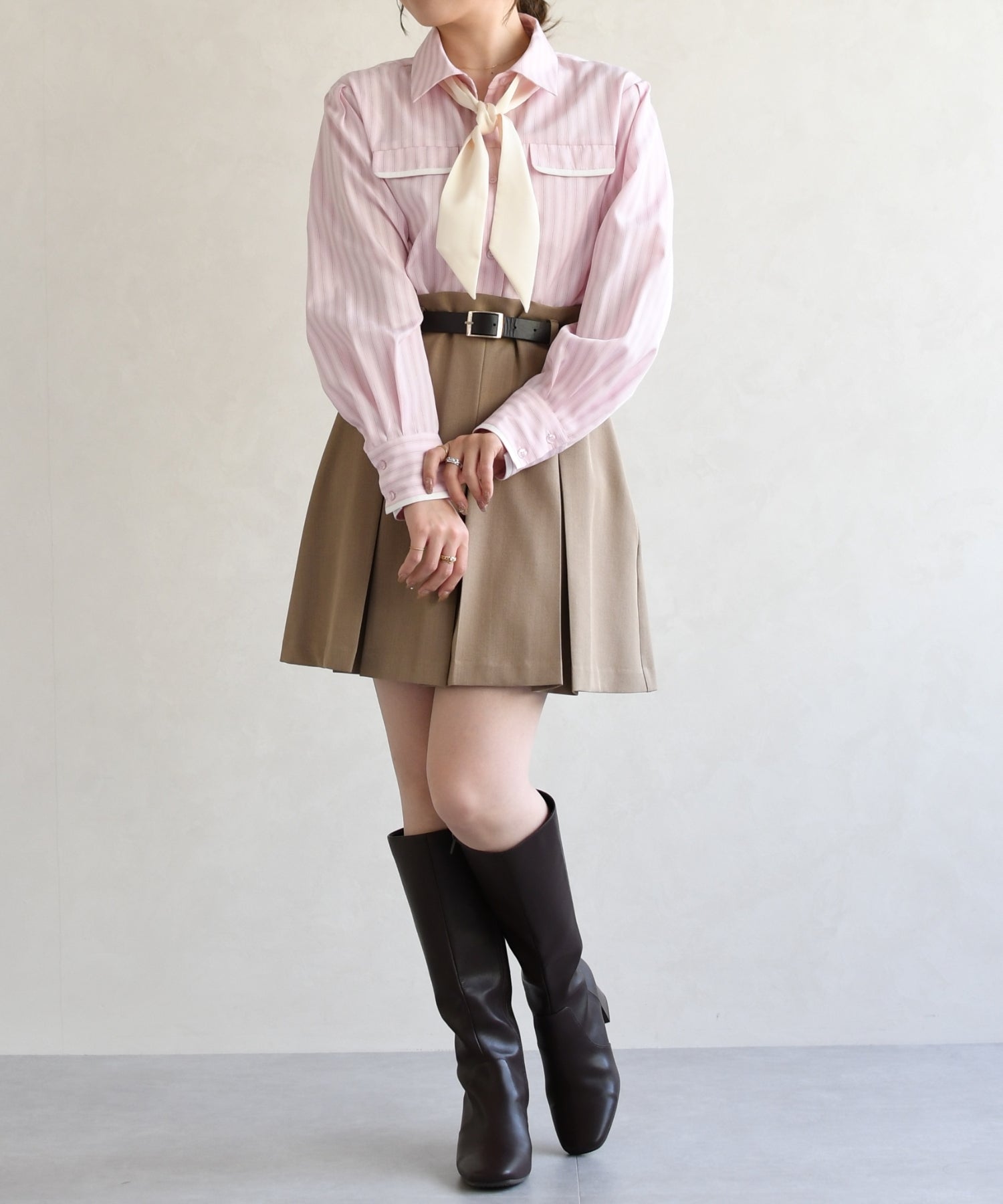 トランテアン ソン ドゥ モード 31 Sons de mode 2026春夏新作 ベルト付きスカパン TT617302 （MOCHA） MOCHA