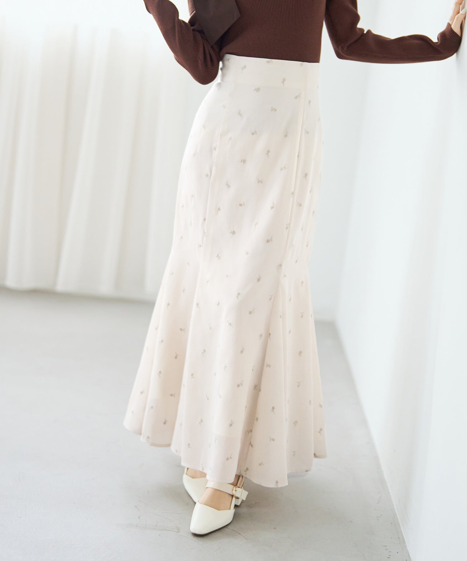 トランテアン ソン ドゥ モード 31 Sons de mode 2026春夏新作 刺繍マーメイドスカート TT617204 （IVORY） IVORY