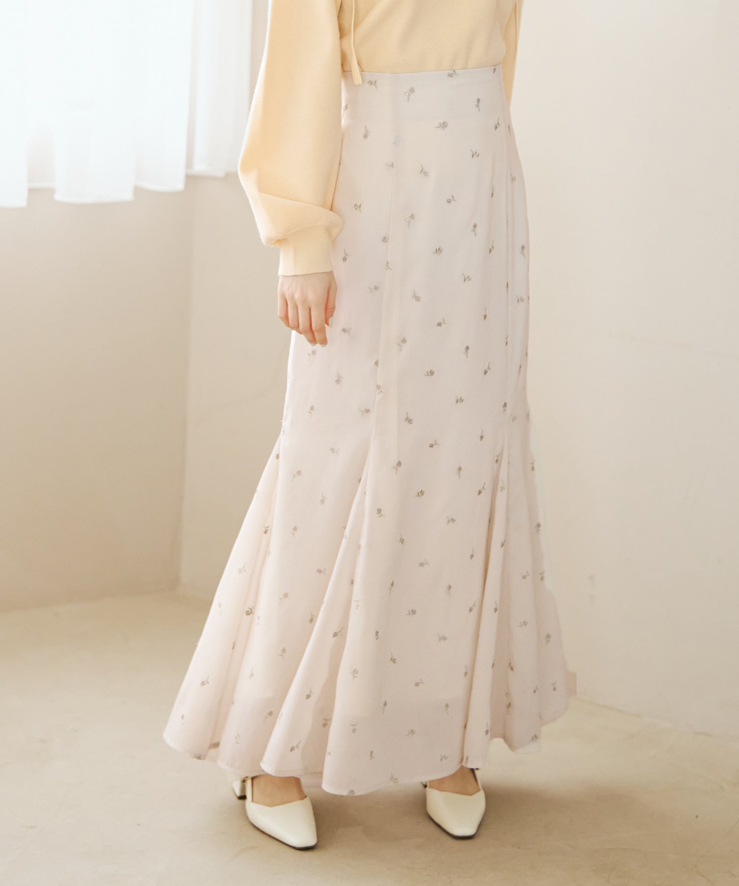 トランテアン ソン ドゥ モード 31 Sons de mode 2026春夏新作 刺繍マーメイドスカート TT617204 （IVORY） IVORY