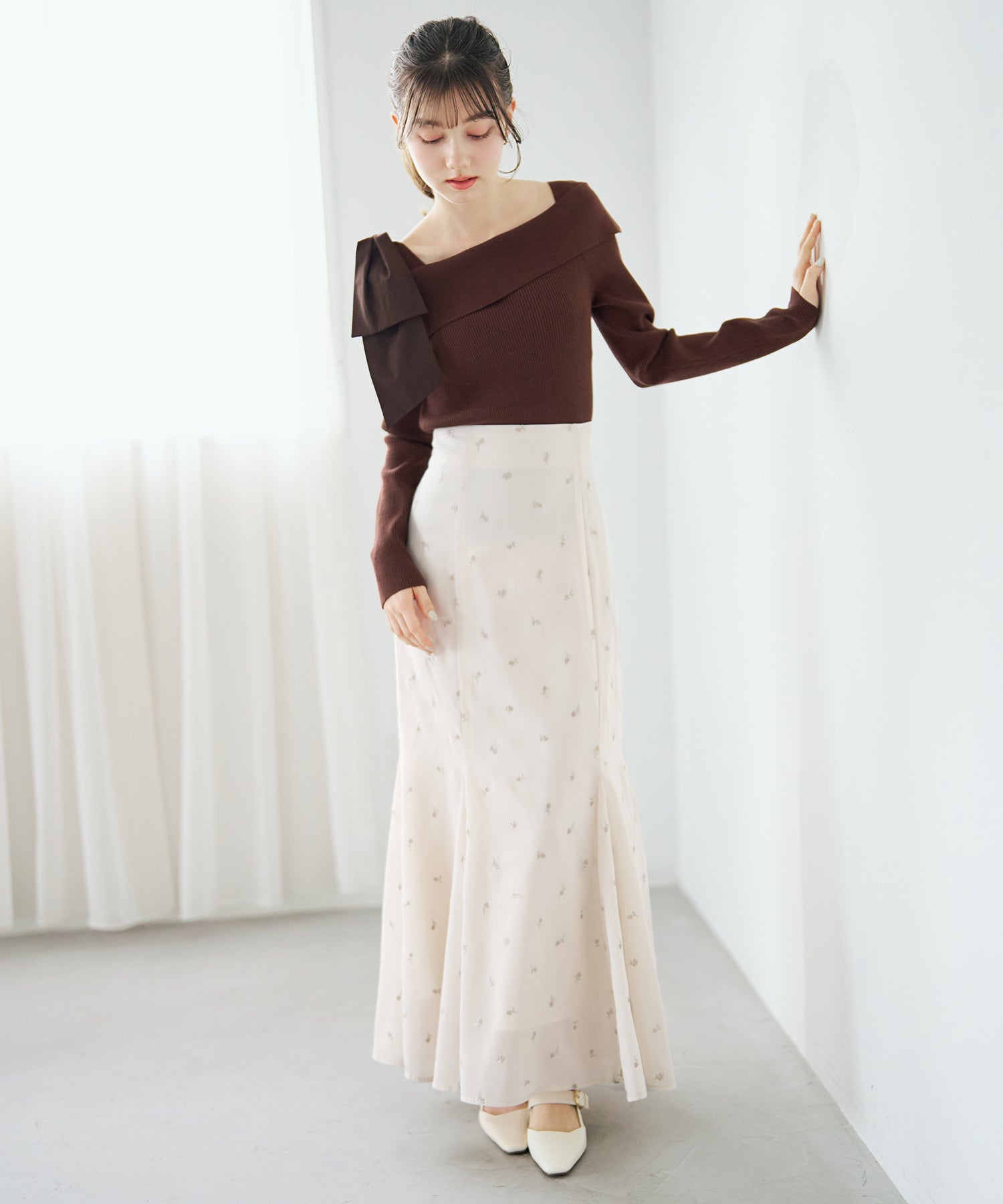 トランテアン ソン ドゥ モード 31 Sons de mode 2026春夏新作 刺繍マーメイドスカート TT617204 （IVORY） IVORY