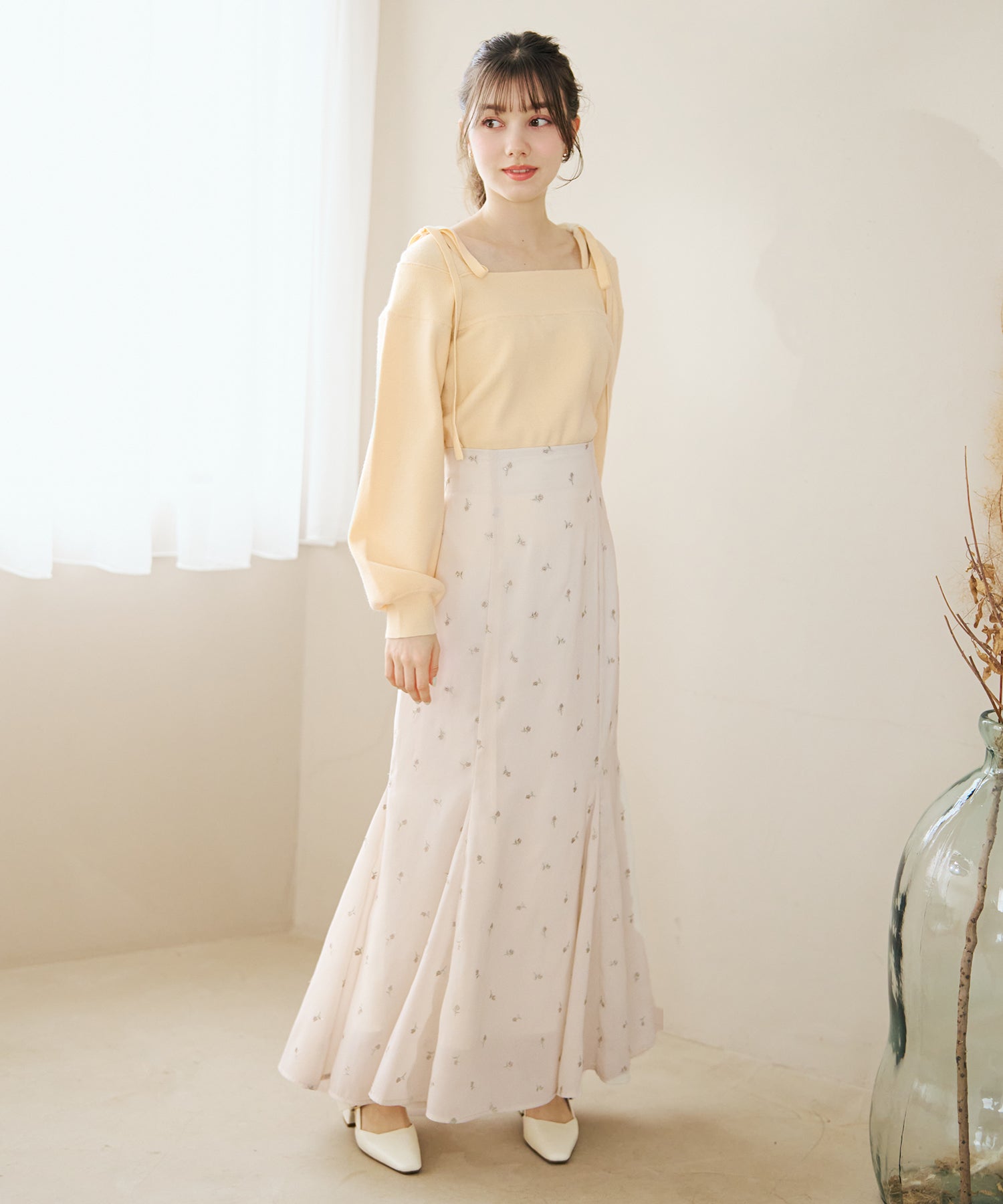 トランテアン ソン ドゥ モード 31 Sons de mode 2026春夏新作 刺繍マーメイドスカート TT617204 （IVORY） IVORY