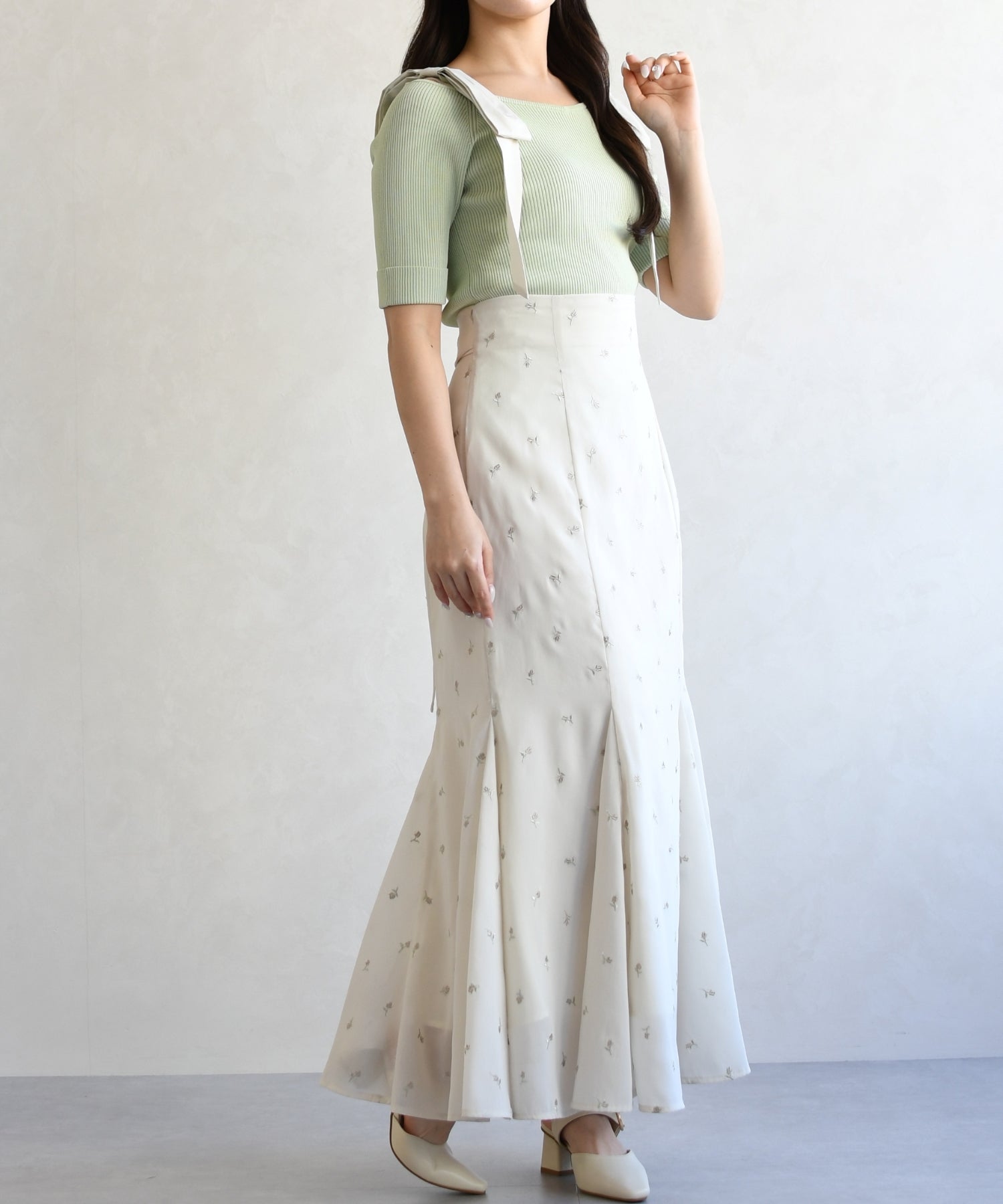 トランテアン ソン ドゥ モード 31 Sons de mode 2026春夏新作 刺繍マーメイドスカート TT617204 （IVORY） IVORY