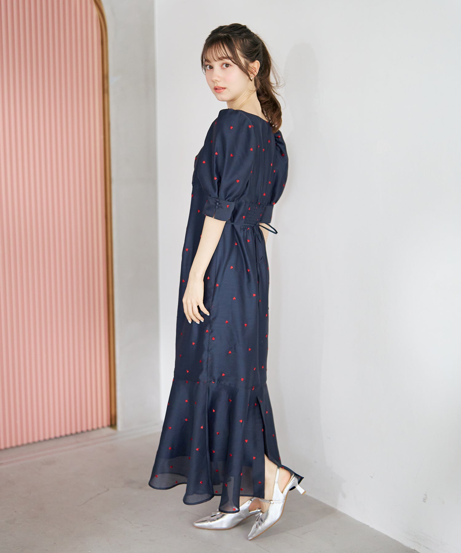 トランテアン ソン ドゥ モード 31 Sons de mode 2026春夏新作 ハート柄セミマーメイドワンピース TT617404 （NAVY） NAVY