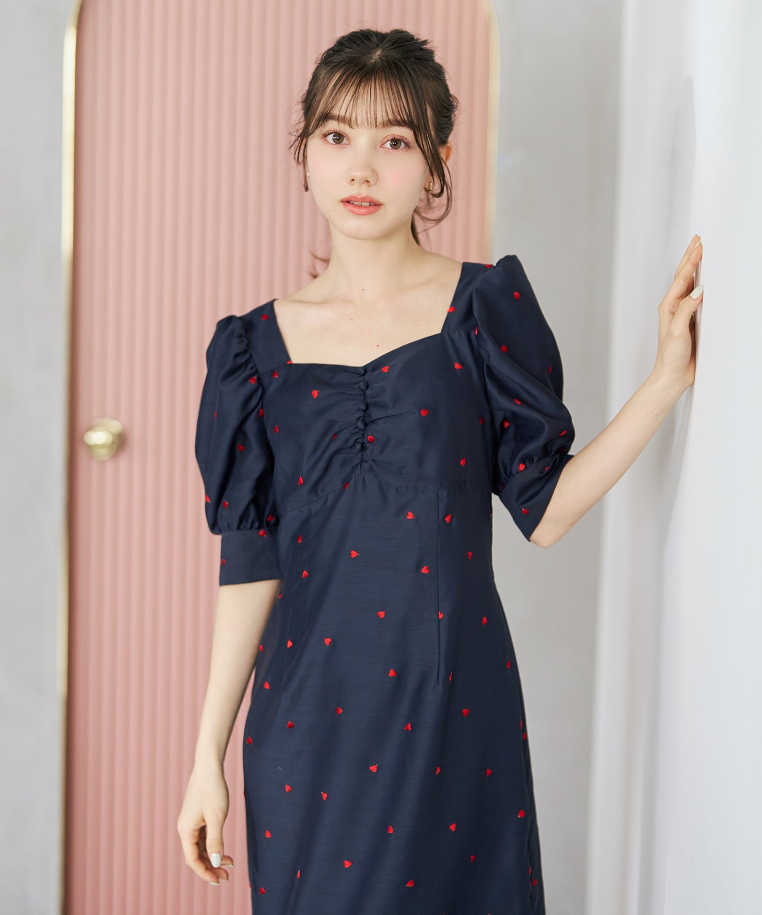 トランテアン ソン ドゥ モード 31 Sons de mode 2026春夏新作 ハート柄セミマーメイドワンピース TT617404 （NAVY） NAVY