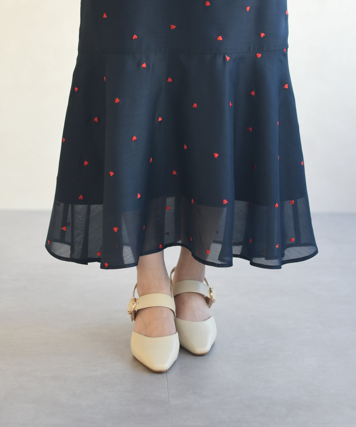 トランテアン ソン ドゥ モード 31 Sons de mode 2026春夏新作 ハート柄セミマーメイドワンピース TT617404 （NAVY） NAVY