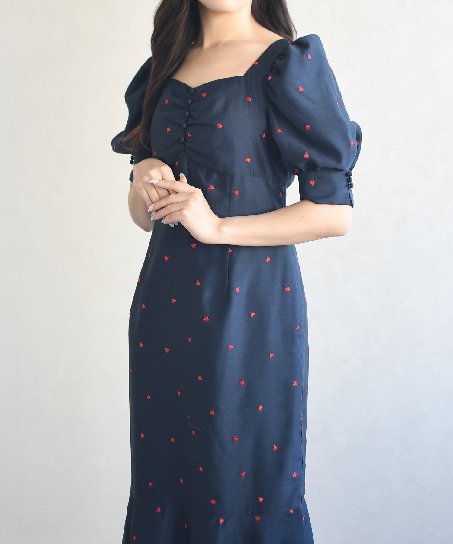 トランテアン ソン ドゥ モード 31 Sons de mode 2026春夏新作 ハート柄セミマーメイドワンピース TT617404 （NAVY） NAVY