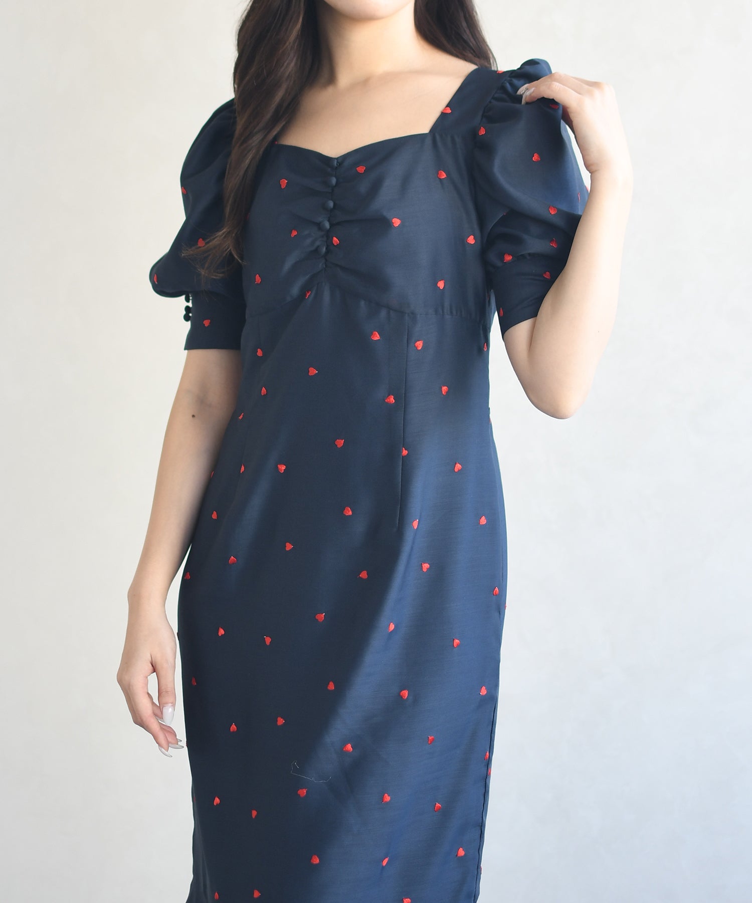 トランテアン ソン ドゥ モード 31 Sons de mode 2026春夏新作 ハート柄セミマーメイドワンピース TT617404 （NAVY） NAVY