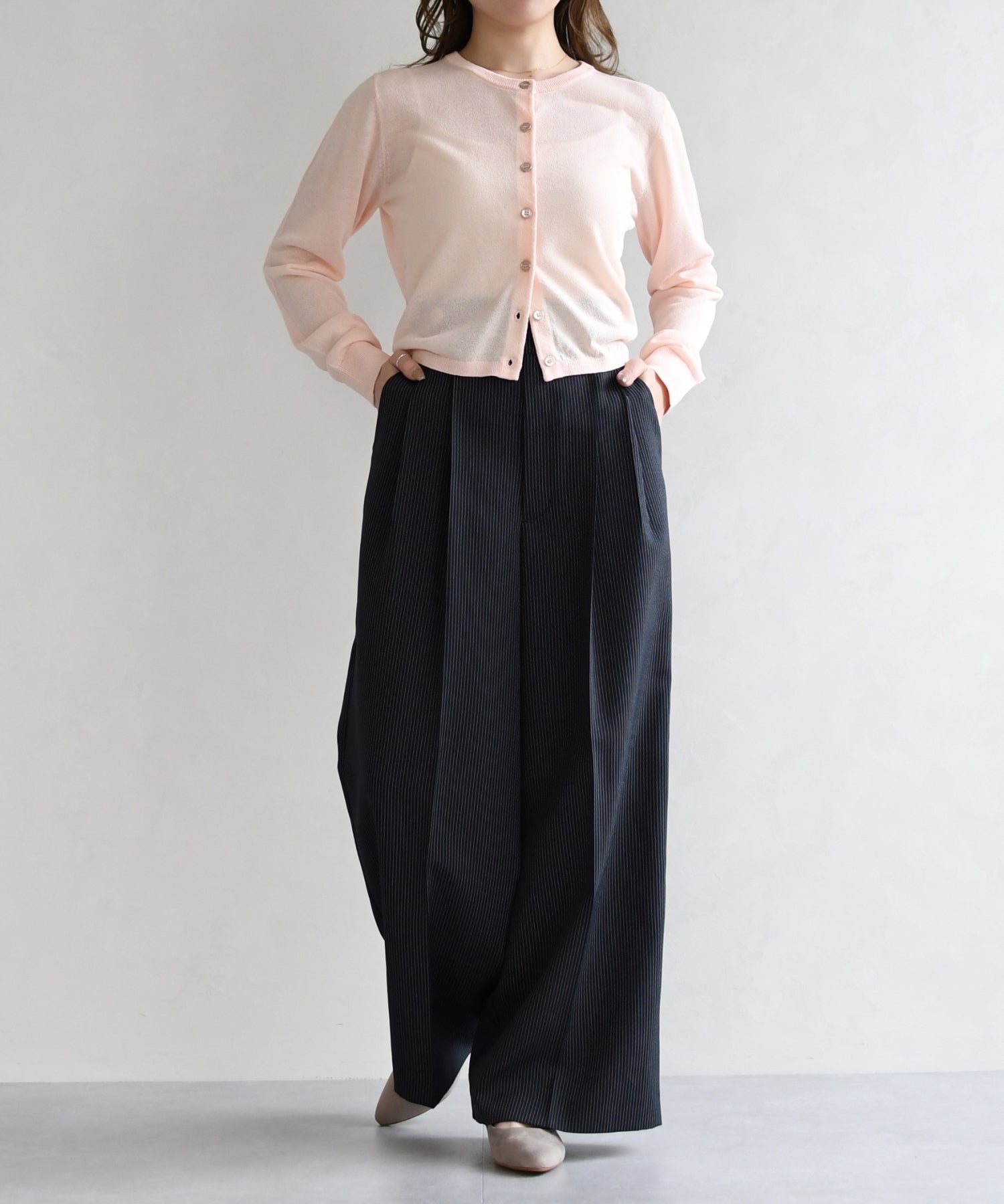 トランテアン ソン ドゥ モード 31 Sons de mode 2026春夏新作 スパークラメクルーネックカーディガン TT618401 （PINK） PINK