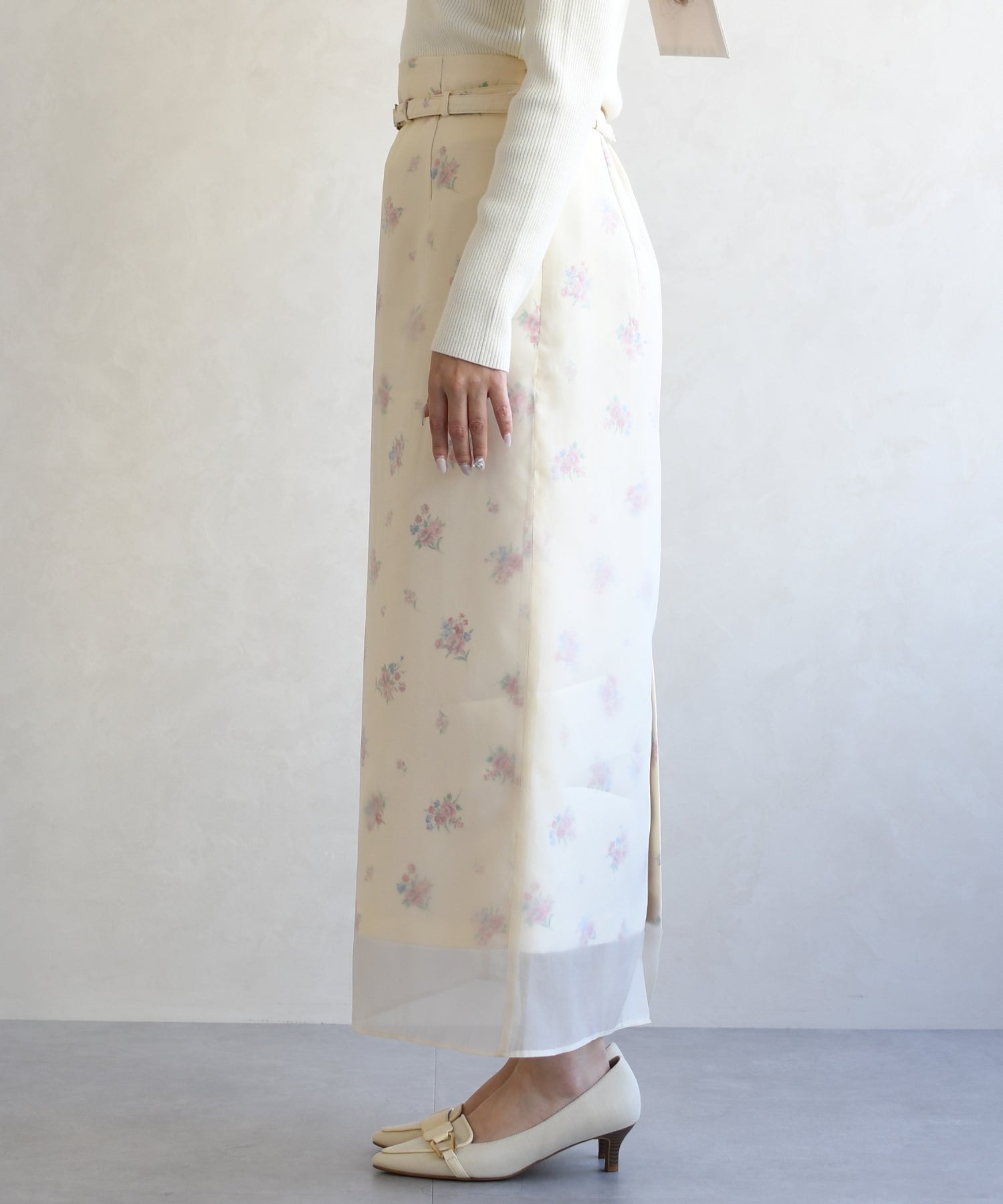 トランテアン ソン ドゥ モード 31 Sons de mode 2026春夏新作 シアーレイヤードスカート TT617203 （YELLOW） YELLOW