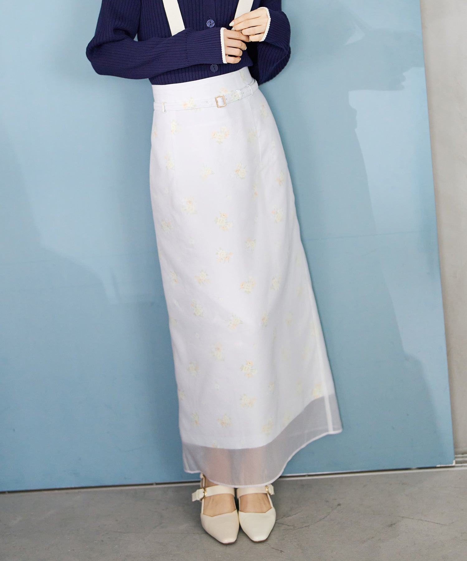 トランテアン ソン ドゥ モード 31 Sons de mode 2026春夏新作 シアーレイヤードスカート TT617203 （L.GREY） L.GREY