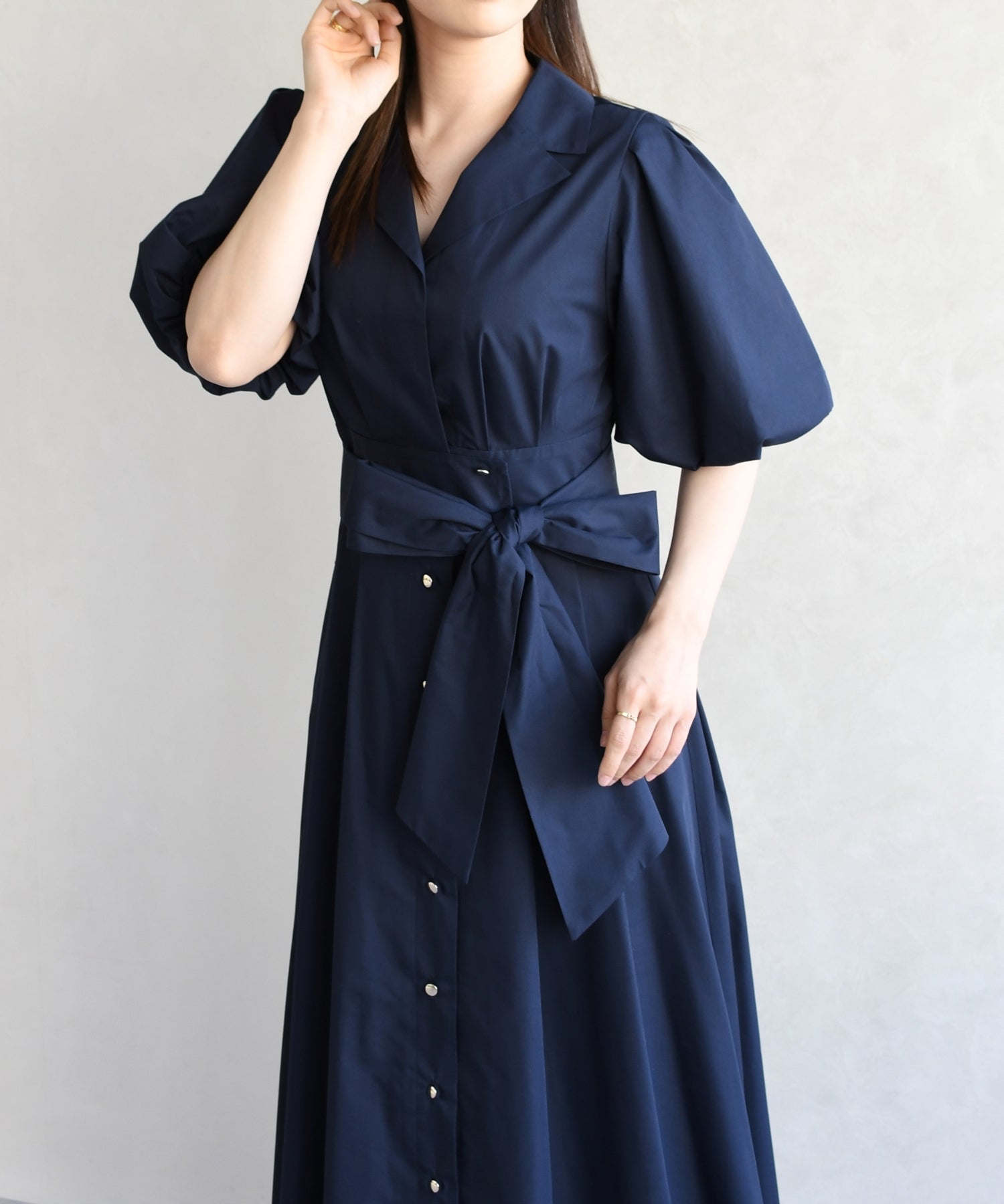 トランテアン ソン ドゥ モード 31 Sons de mode 2026春夏新作 パフスリーブシャツワンピース TT617402 （NAVY） NAVY