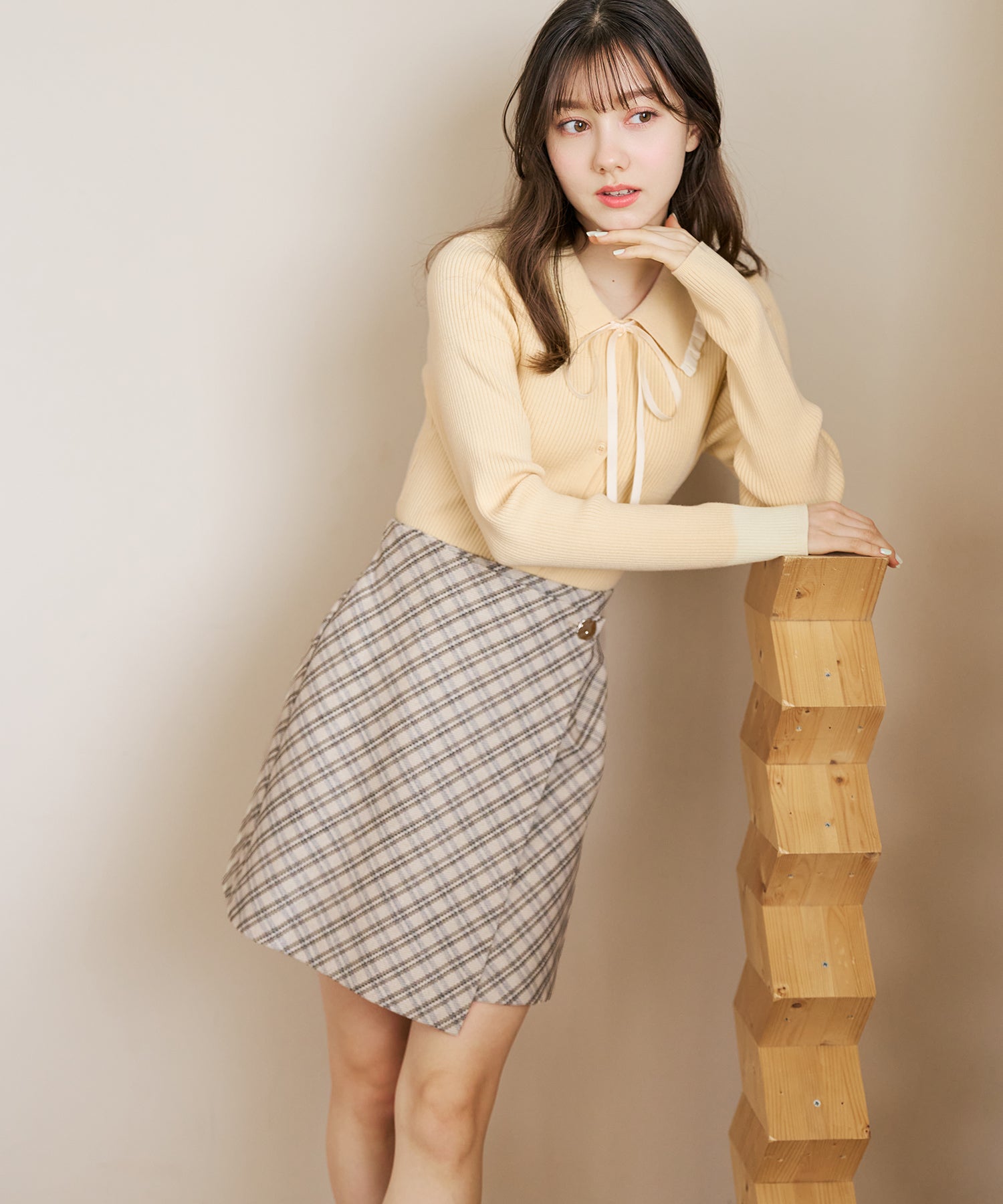 トランテアン ソン ドゥ モード 31 Sons de mode 2026春夏新作 チェックミニスカート TT617207 （BEIGE） BEIGE