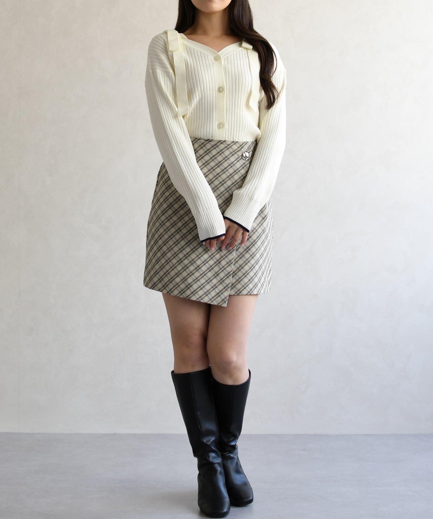 トランテアン ソン ドゥ モード 31 Sons de mode 2026春夏新作 チェックミニスカート TT617207 （BEIGE） BEIGE