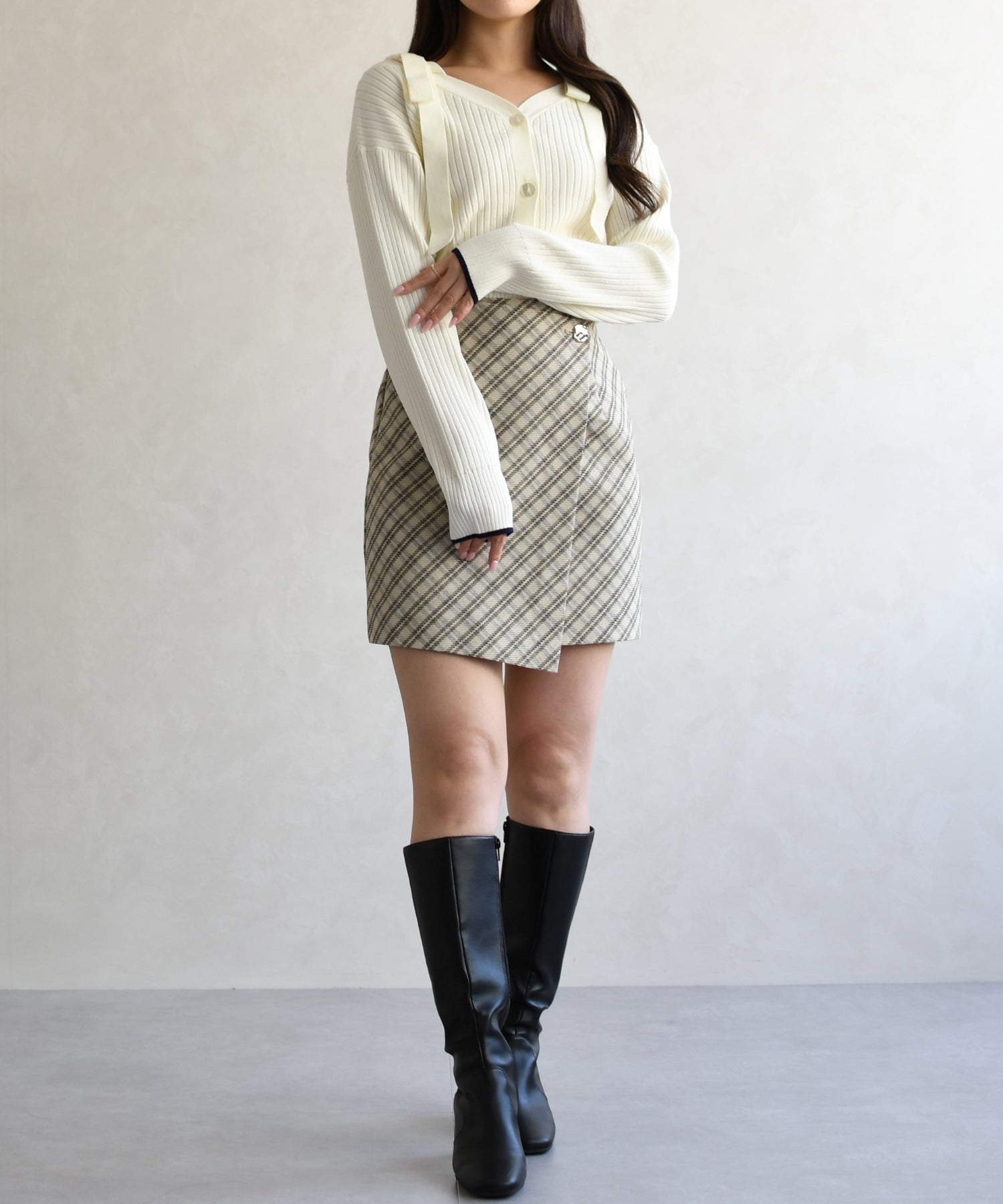 トランテアン ソン ドゥ モード 31 Sons de mode 2026春夏新作 チェックミニスカート TT617207 （BEIGE） BEIGE