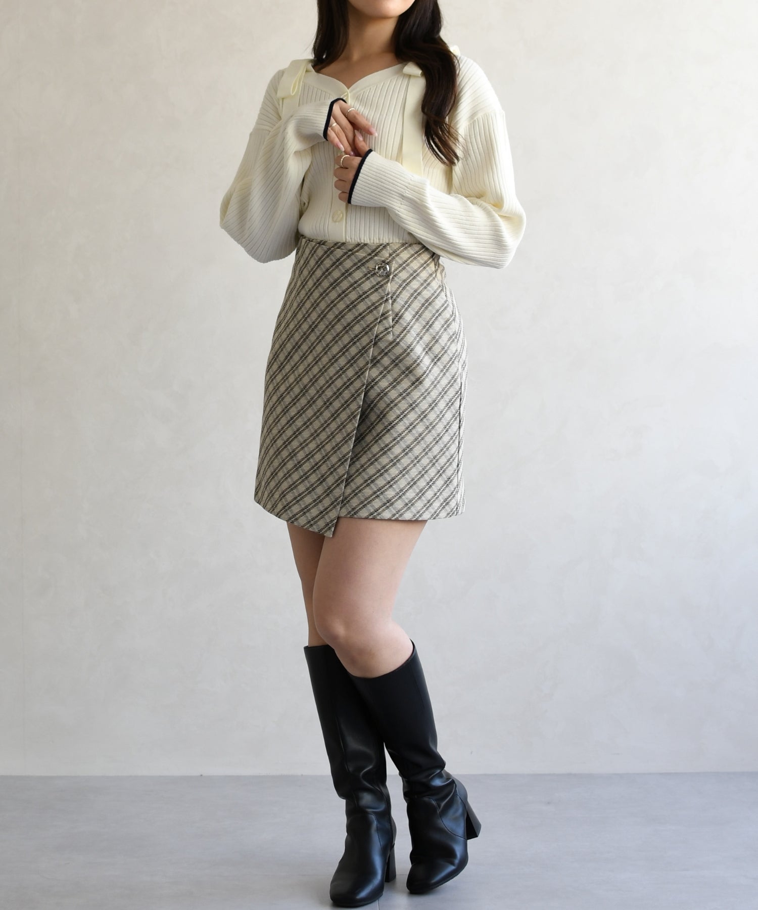 トランテアン ソン ドゥ モード 31 Sons de mode 2026春夏新作 チェックミニスカート TT617207 （BEIGE） BEIGE