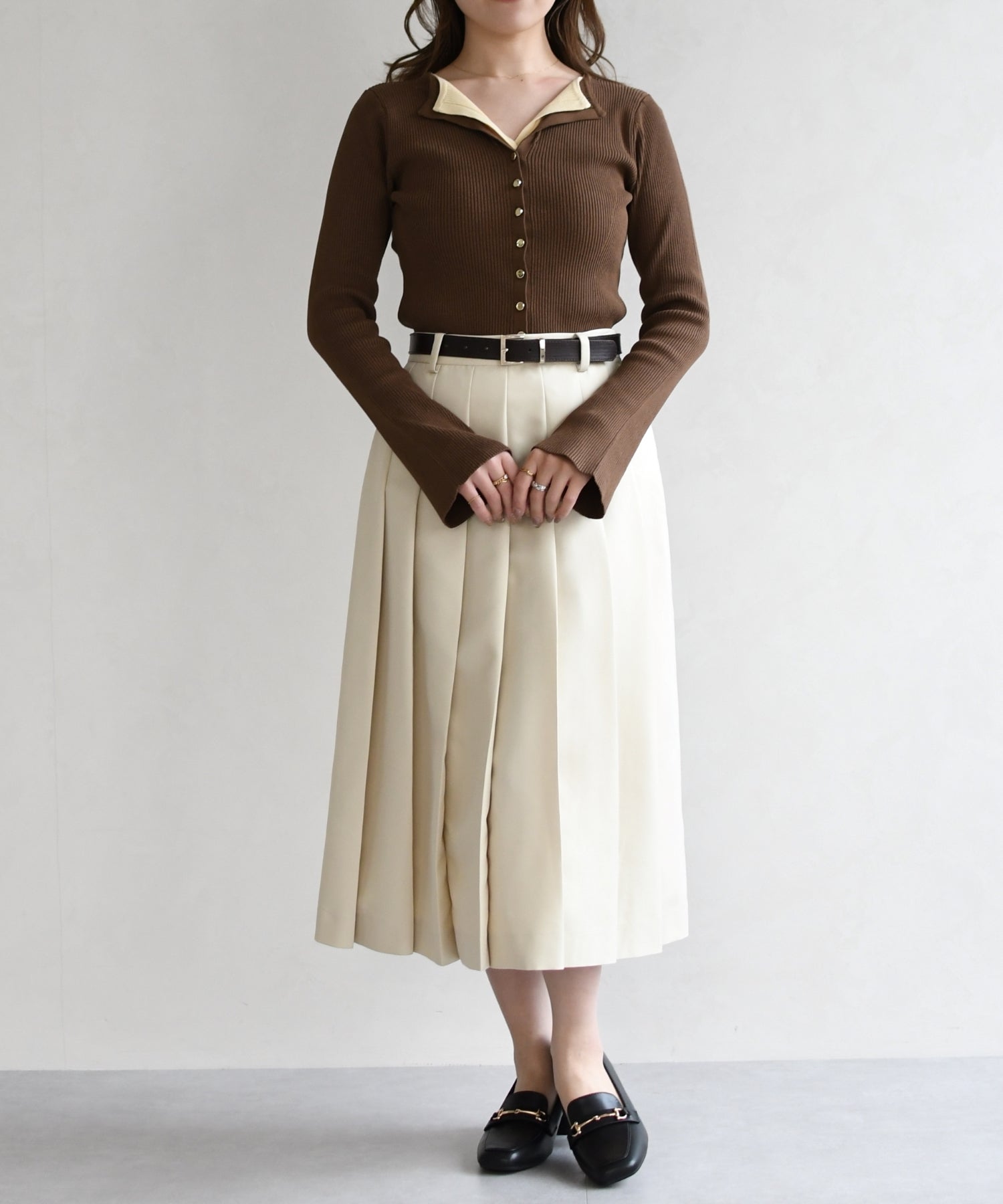 トランテアン ソン ドゥ モード 31 Sons de mode 2026春夏新作 レイヤードカラーニット TT618308 （BROWN） BROWN