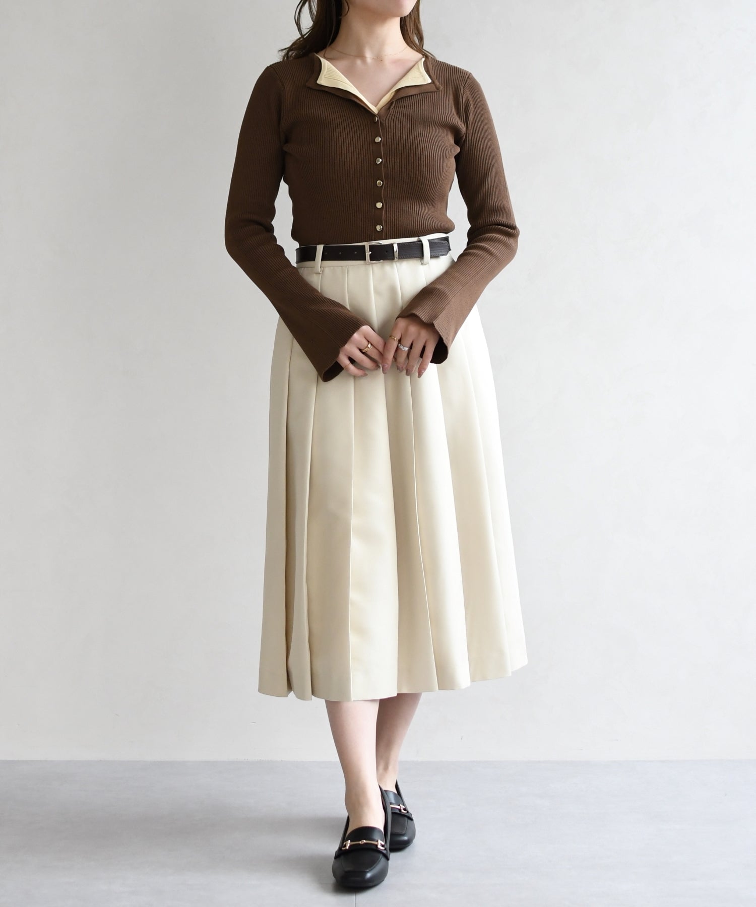 トランテアン ソン ドゥ モード 31 Sons de mode 2026春夏新作 レイヤードカラーニット TT618308 （BROWN） BROWN