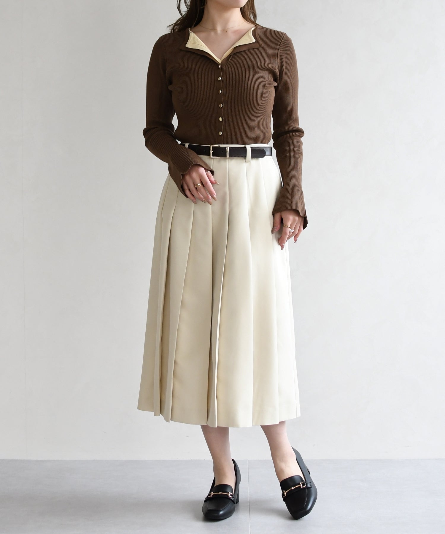 トランテアン ソン ドゥ モード 31 Sons de mode 2026春夏新作 レイヤードカラーニット TT618308 （BROWN） BROWN