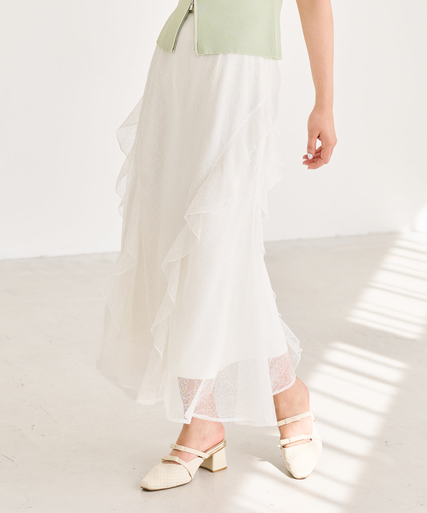 トランテアン ソン ドゥ モード 31 Sons de mode 2026春夏新作 レースセミマーメイドスカート TT617205 （OFF-WHITE） OFF-WHITE
