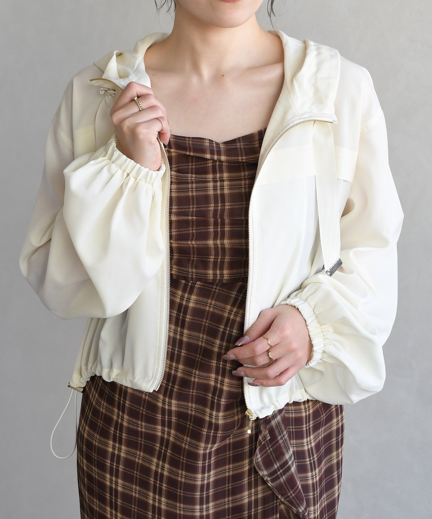 トランテアン ソン ドゥ モード 31 Sons de mode 2026春夏新作 フードシアーブルゾン TT628501 （OFF-WHITE） OFF-WHITE