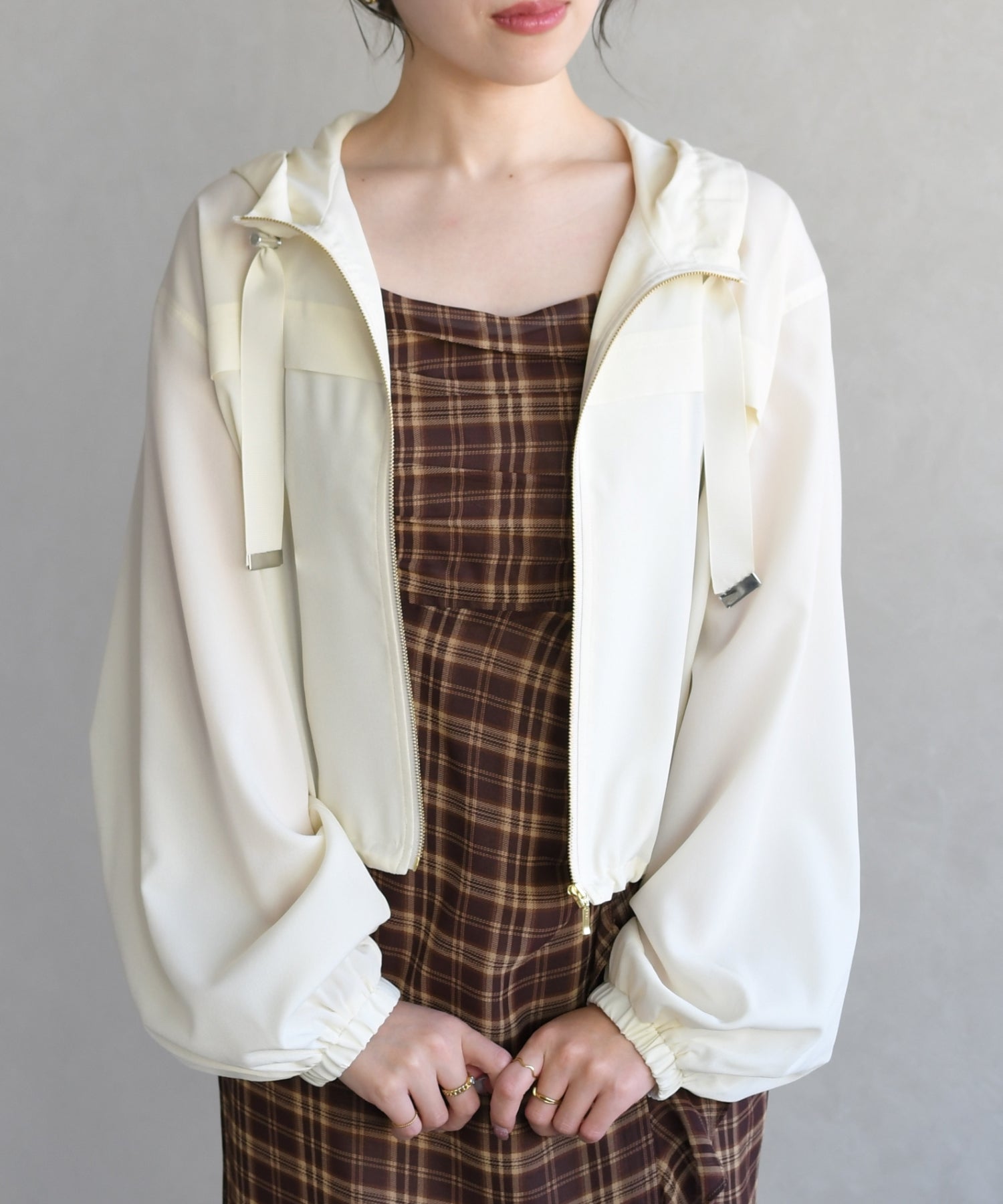 トランテアン ソン ドゥ モード 31 Sons de mode 2026春夏新作 フードシアーブルゾン TT628501 （OFF-WHITE） OFF-WHITE
