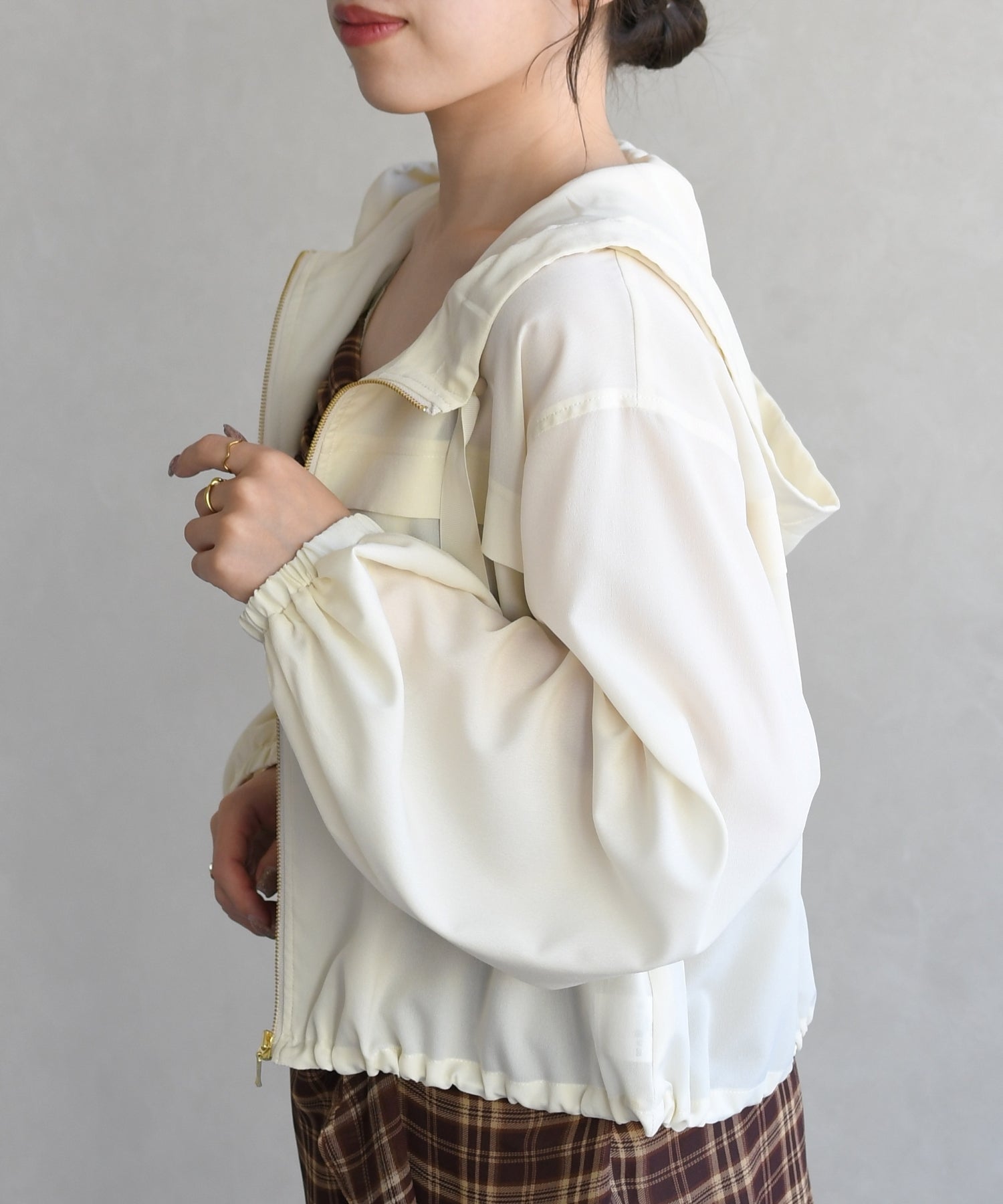 トランテアン ソン ドゥ モード 31 Sons de mode 2026春夏新作 フードシアーブルゾン TT628501 （OFF-WHITE） OFF-WHITE