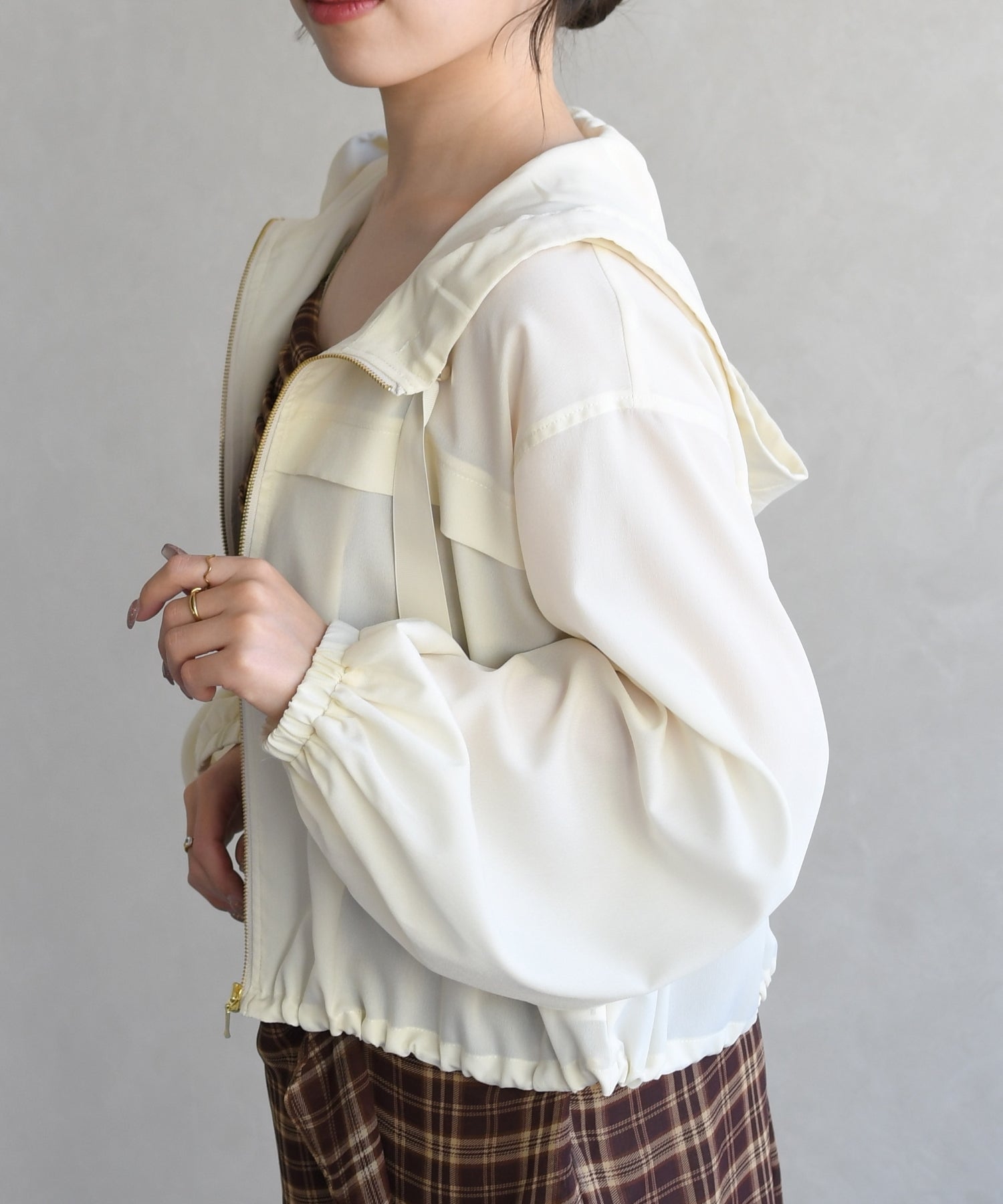 トランテアン ソン ドゥ モード 31 Sons de mode 2026春夏新作 フードシアーブルゾン TT628501 （OFF-WHITE） OFF-WHITE